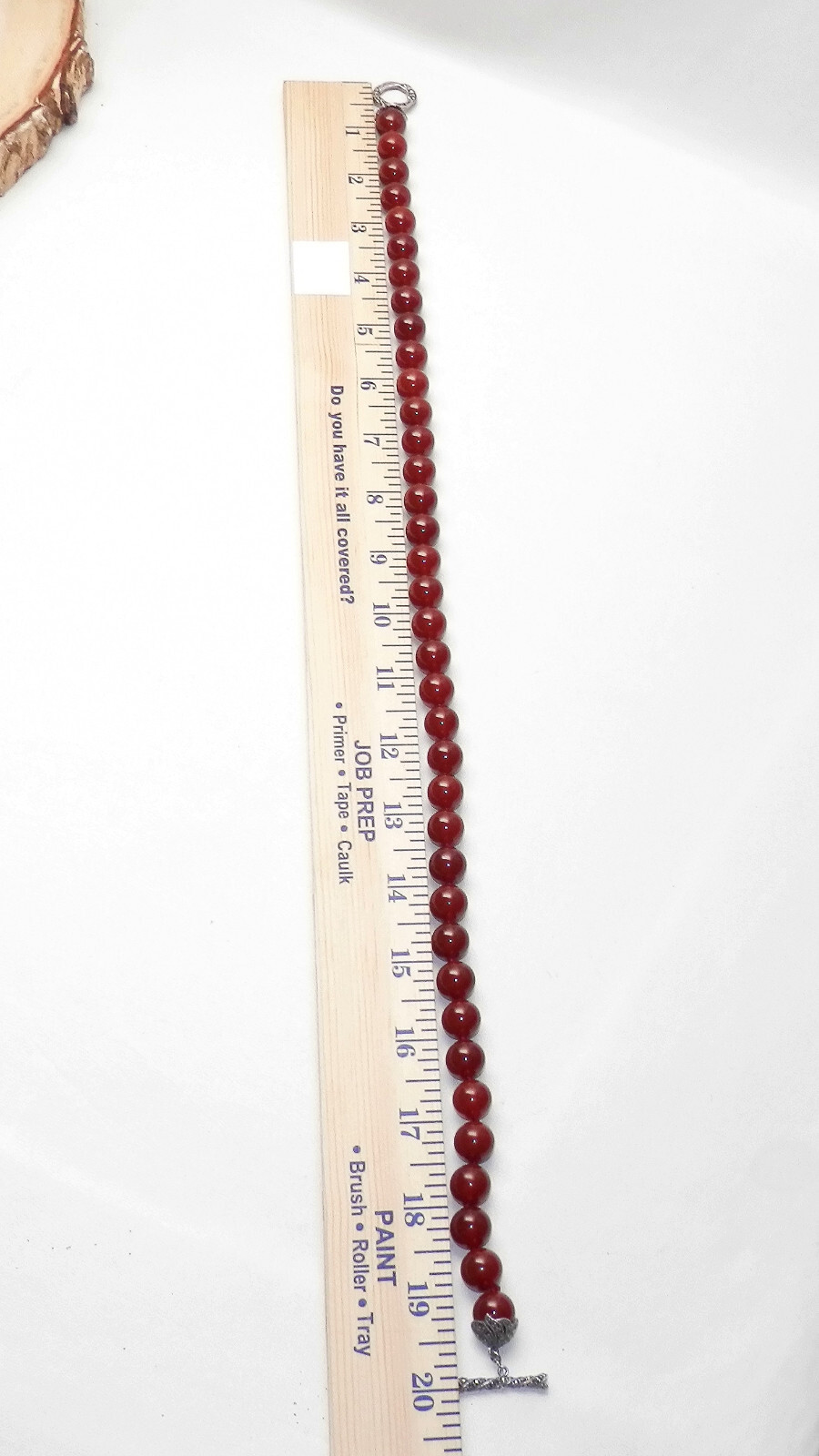 Carnelian & Marcasite 925 Sterling Silver Beaded Knotted 12mm Vntg Necklace 20in