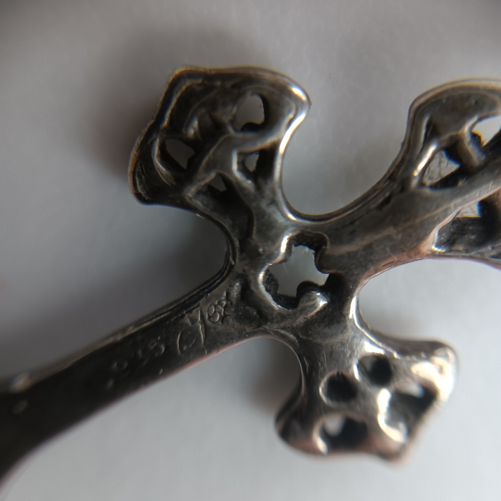 Vtg Jezlaine Sterling Silver Ornate Gothic Cross Pendant 1.5″ Necklace 20″ 5g