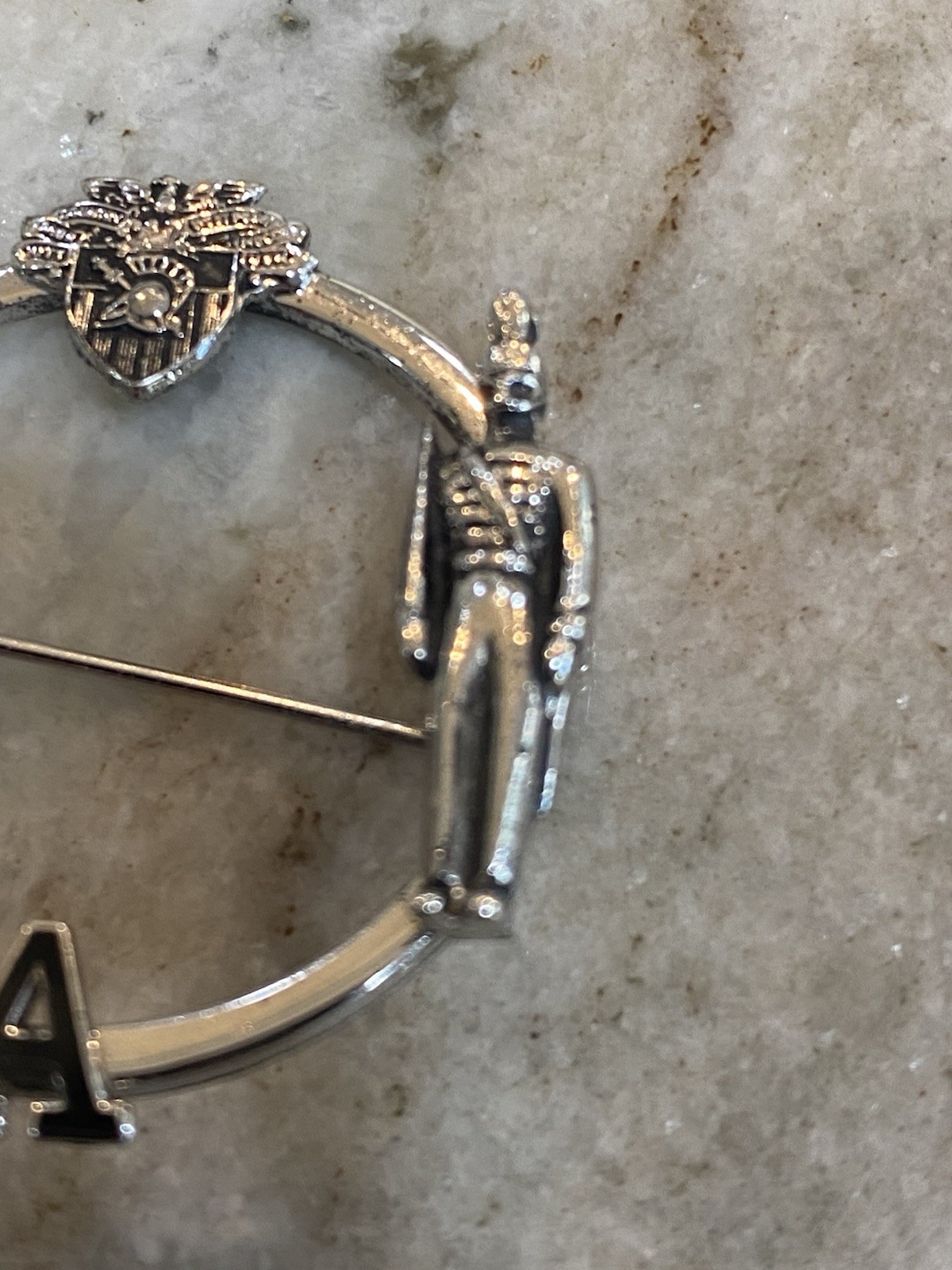 Vintage Kinney USMA West Point Military Academy Army sterling Pin Brooch