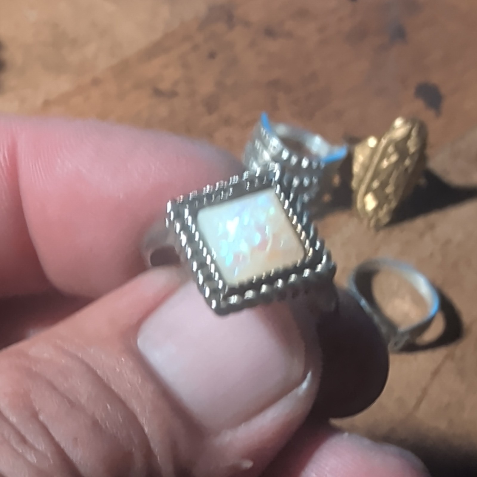 Mixed Lot 9 Metal Rings Silver & Gold Tone Assorted Styles Unisex Adults