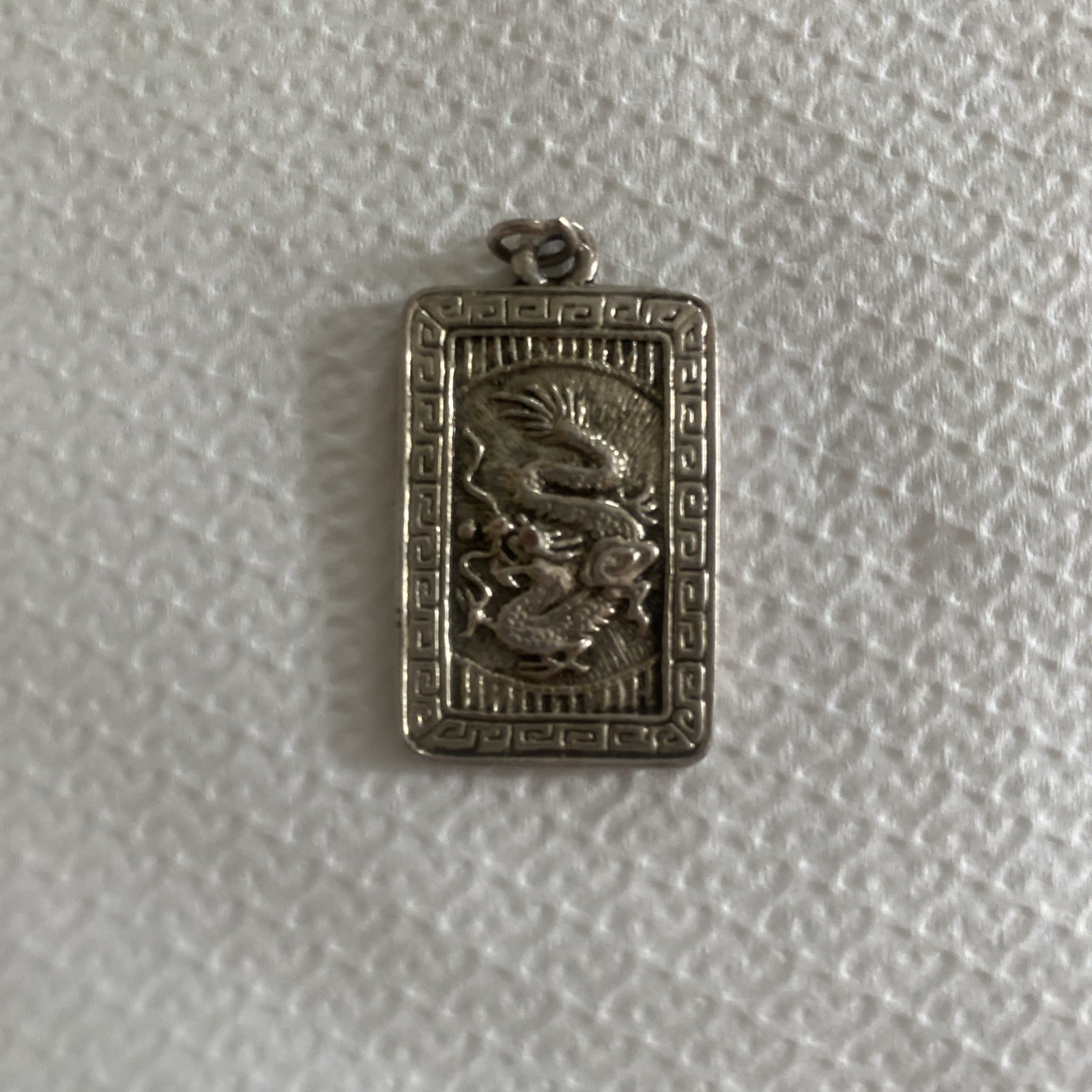 Silver Chinese Dragon Pendant UNUSUAL with Great Detail Vintage 10 Grams