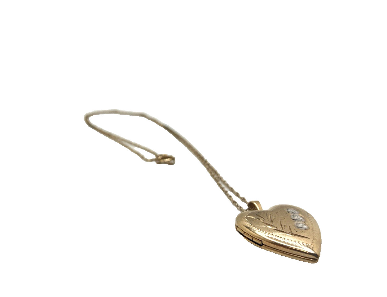 14K Gold-Filled Vintage Etched Locket Stamped PPO 18″