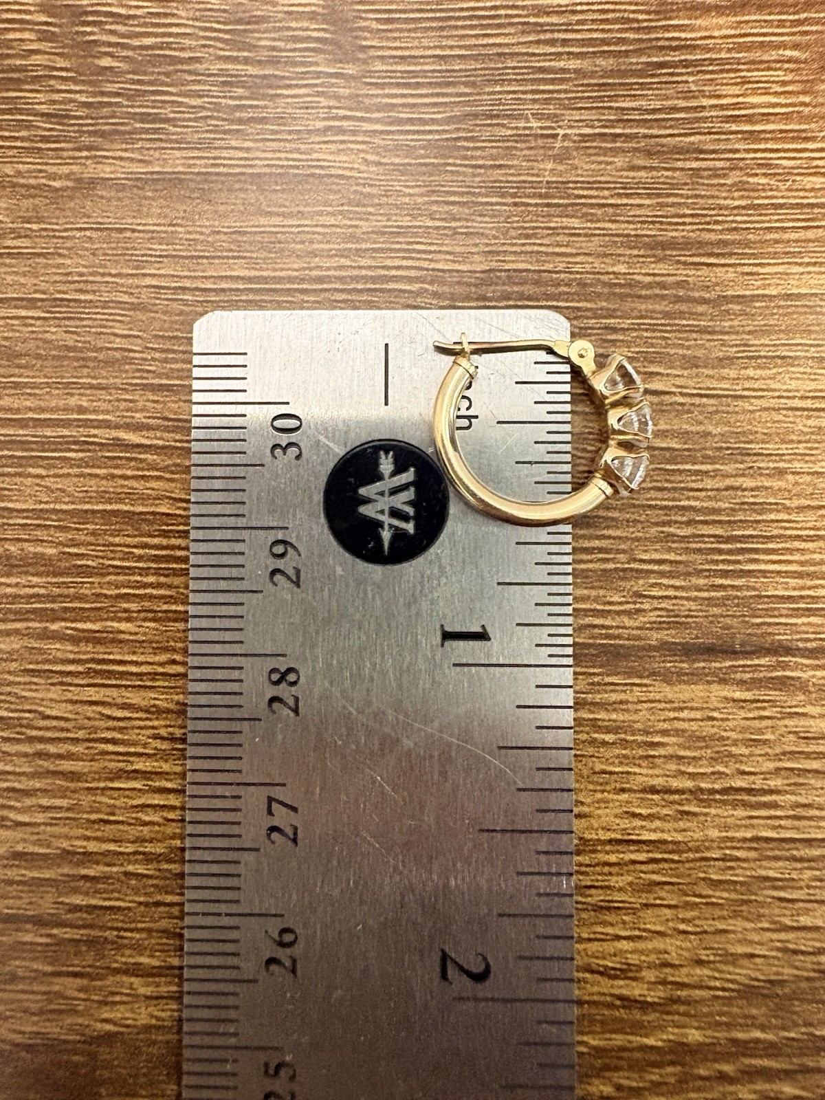 14K Yellow Gold CZ Mini Hoop Huggie Earrings