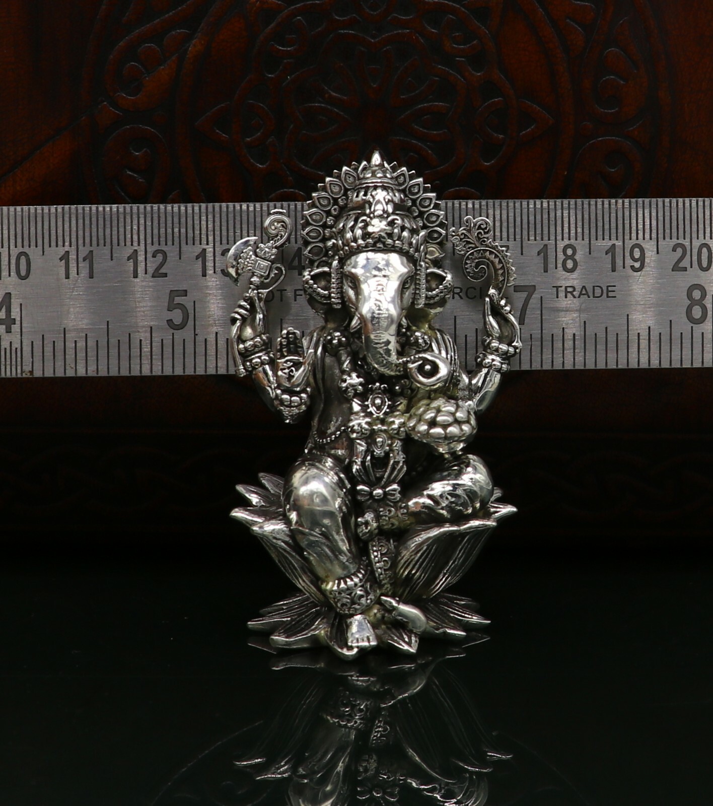 925 sterling silver Gorgeous Lord Ganesha statue, figurine, puja article su212