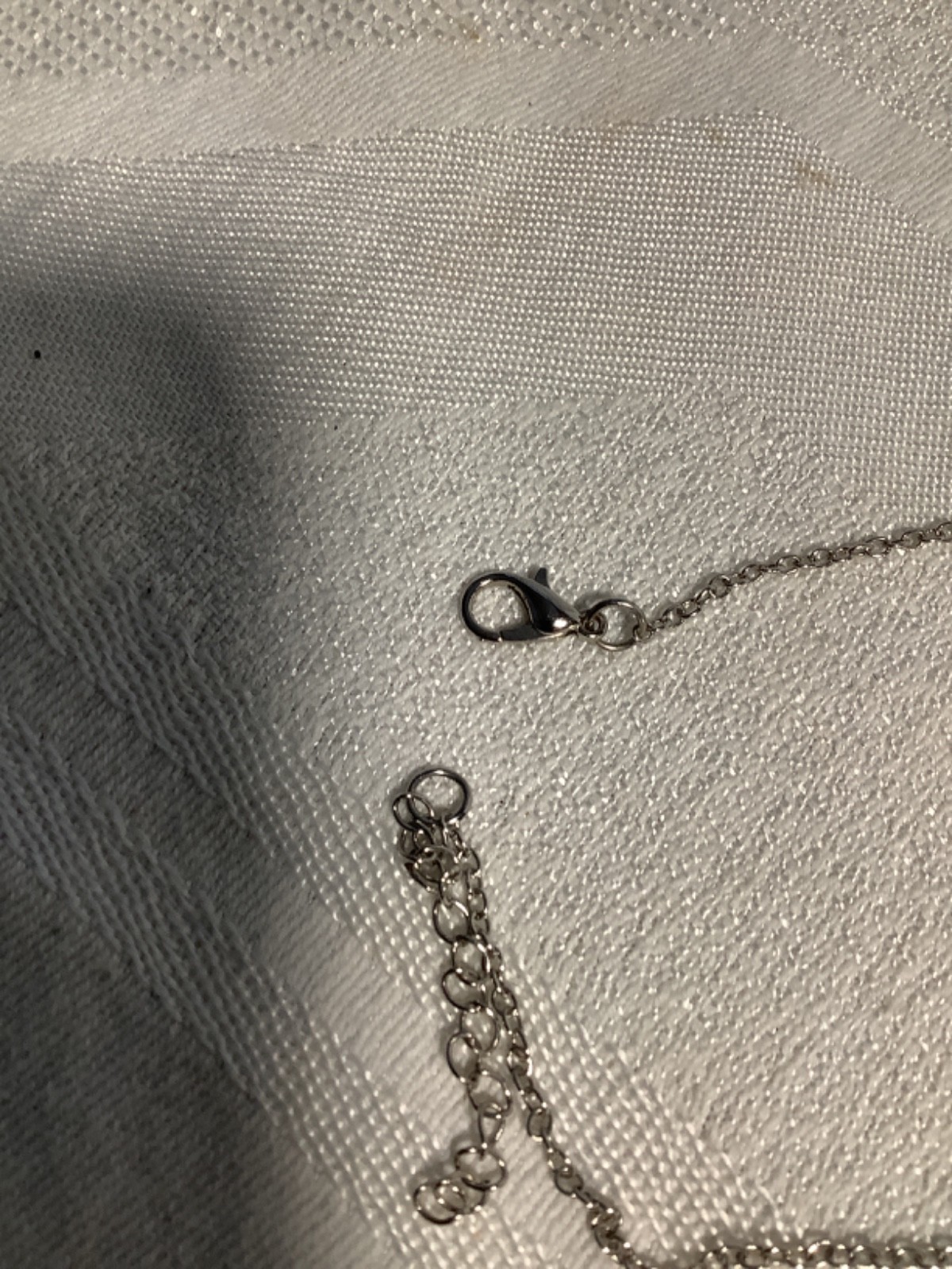 Silver Tone Crescent Filigree Moon Necklace 18”