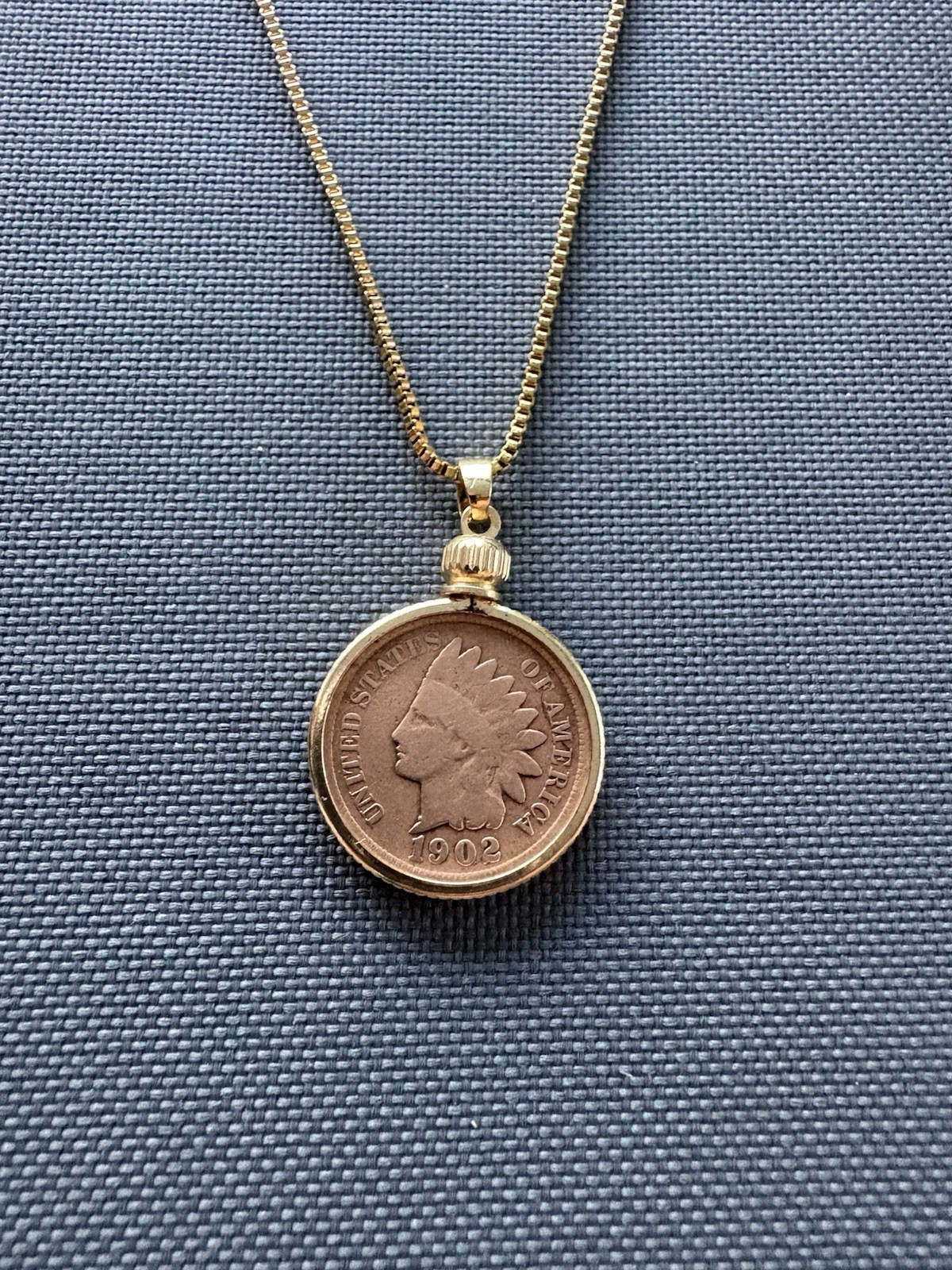 Indian Head Penny Necklace – Authentic Coin – 20in Adjustable Stainless Chain
