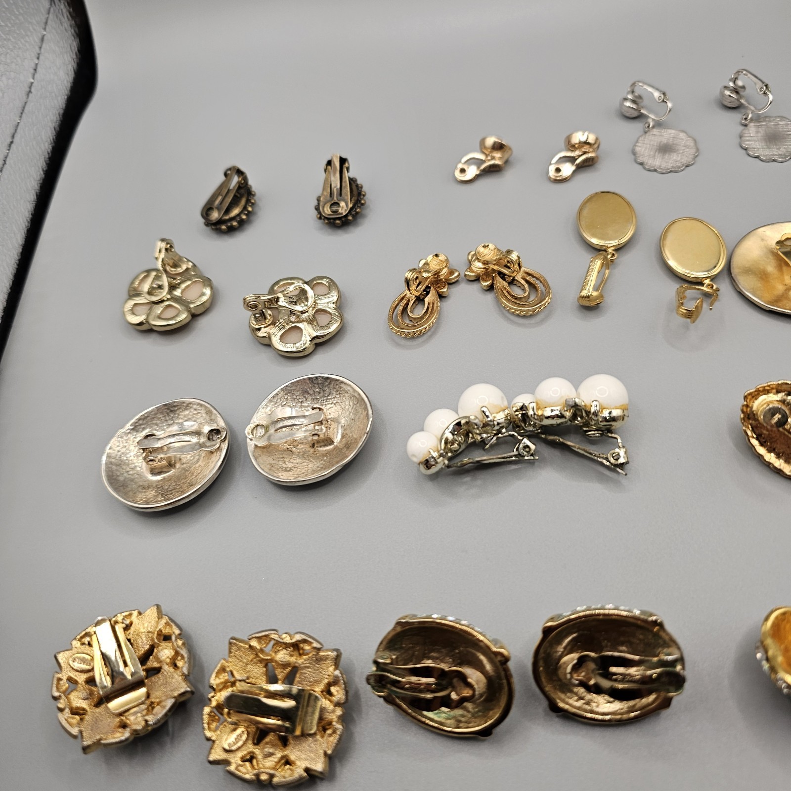 Vintage Designer Clip On Earring Lot 13 Monet Carolee Craft Signed More