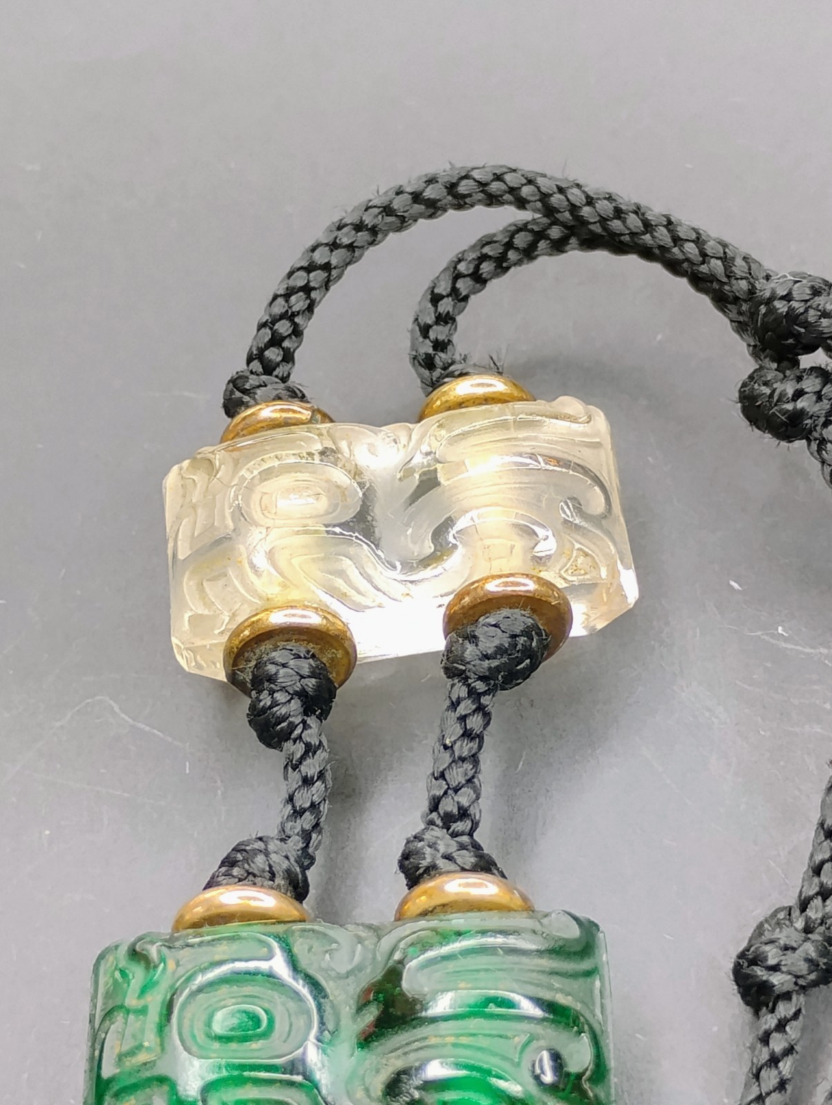 Antique 1920’s France Oreum Metal And Glass Necklace & Bracelet Set