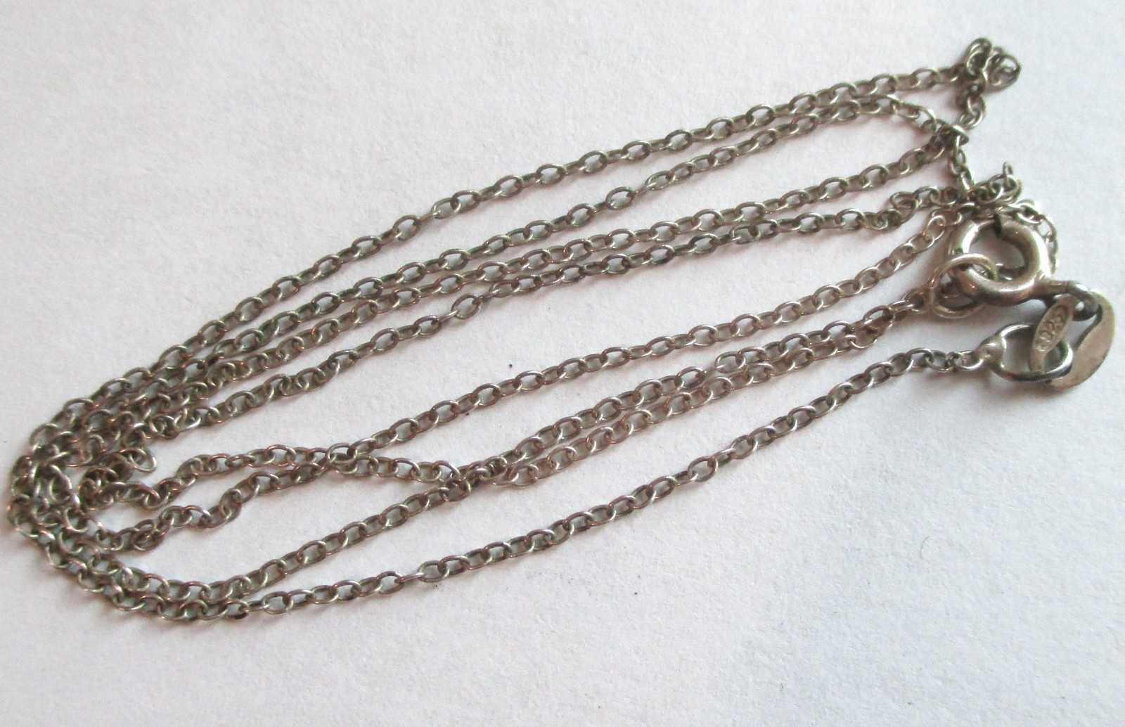 20 inch long THIN LIGHT 1.1g ROLO STYLE LINK STERLING SILVER 925 CHAIN NECKLACE