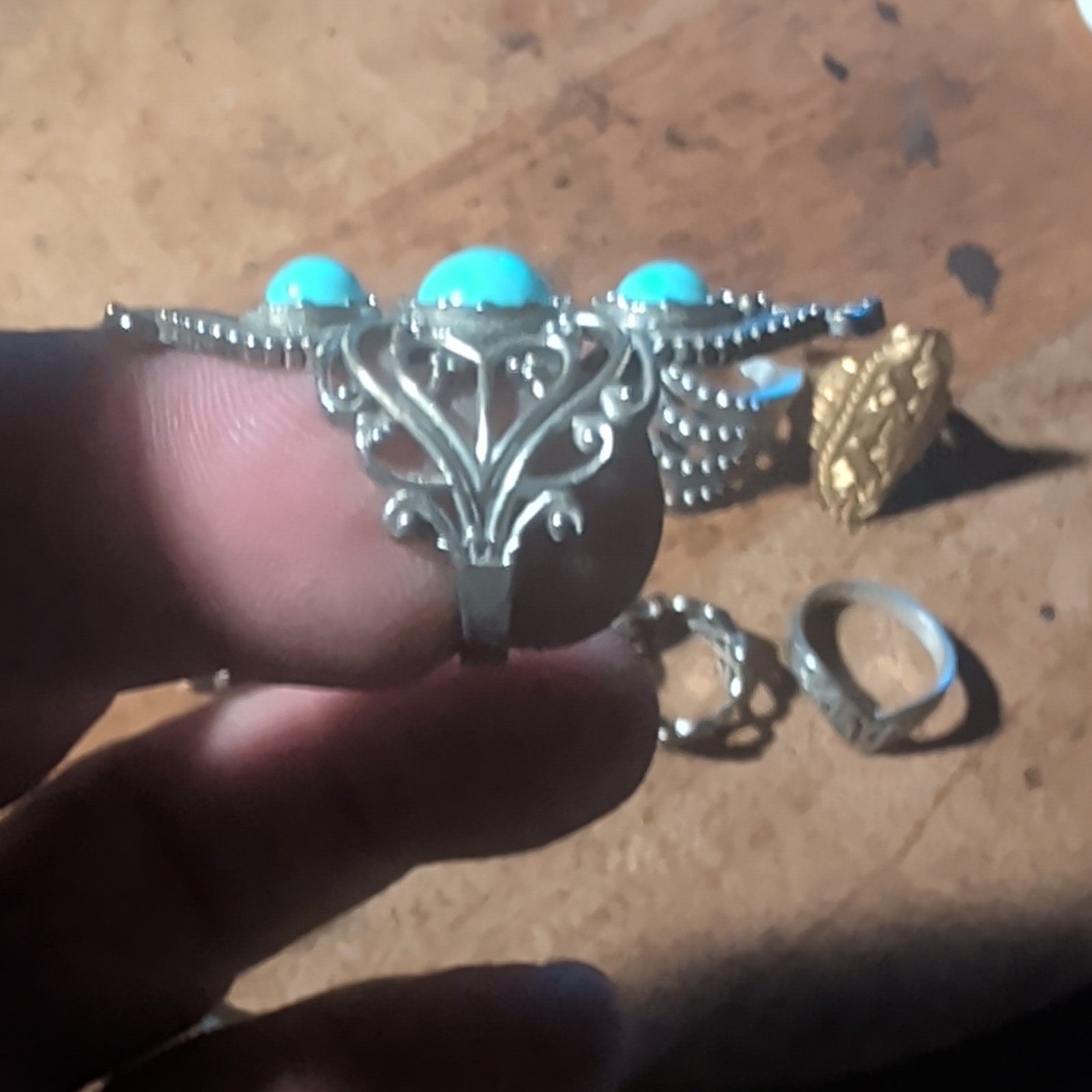 Mixed Lot 9 Metal Rings Silver & Gold Tone Assorted Styles Unisex Adults