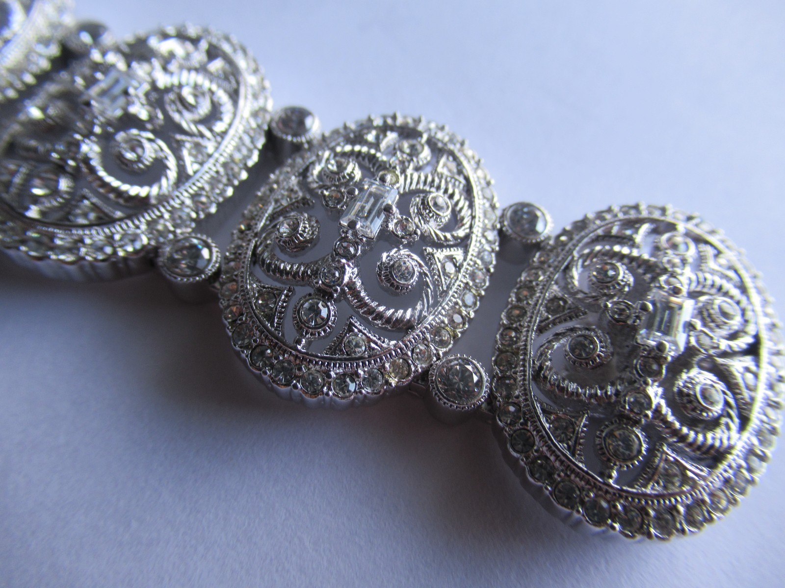 Napier Rhinestone Rhodium Plate Bracelet 7.5 in Gorgeous