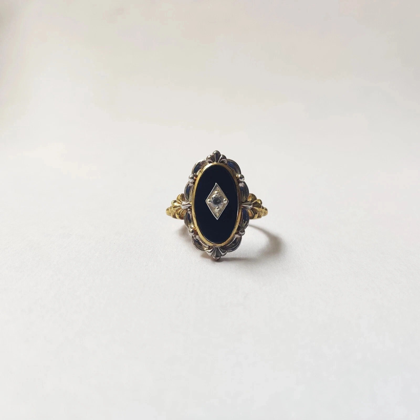 Art Deco Style 925 Silver Victorian handmade Black onyx Anniversary Wedding Ring