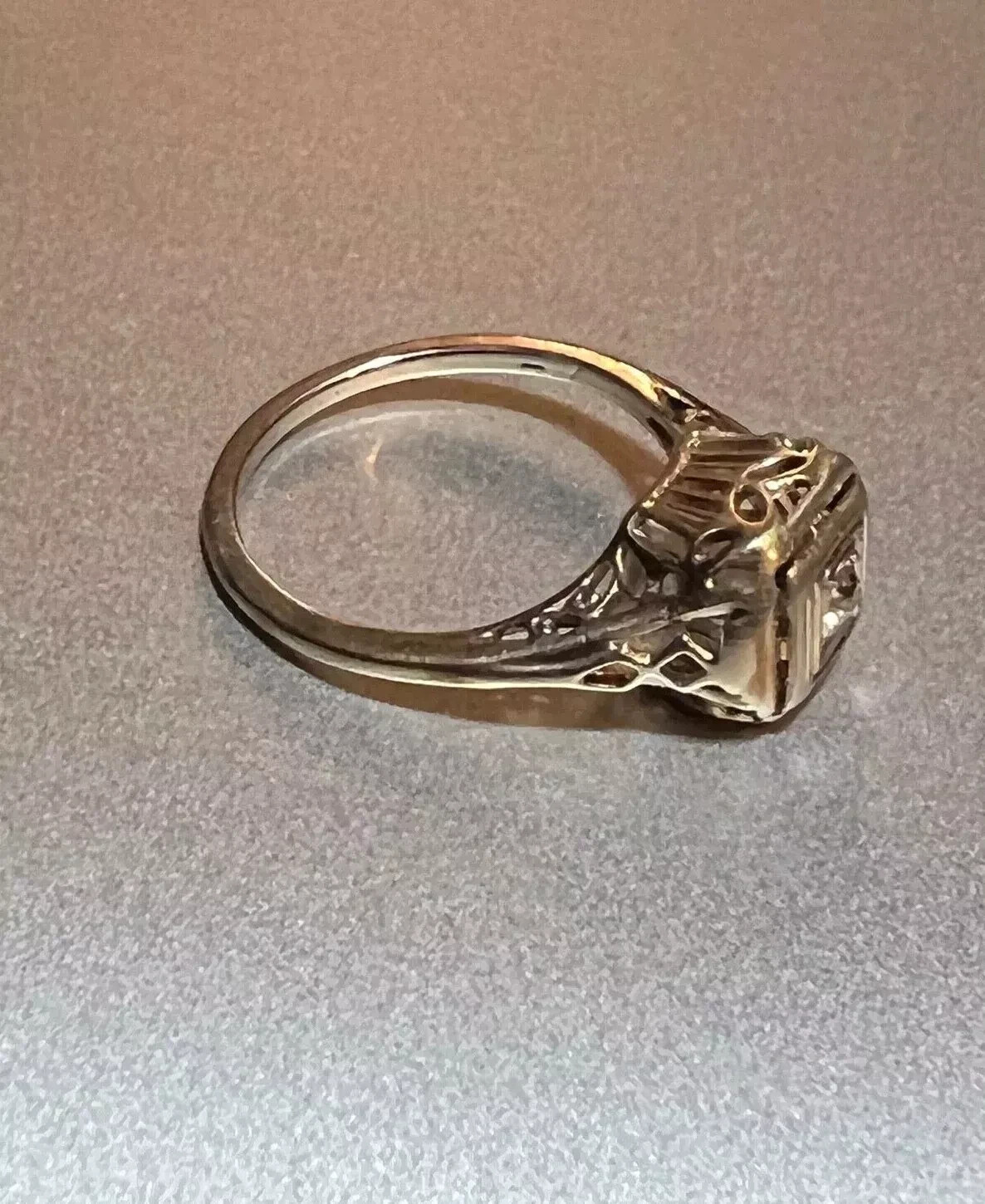 Art Deco Style 1.85Ct Lab Created Diamond Engagement 14K White Gold Finish Ring