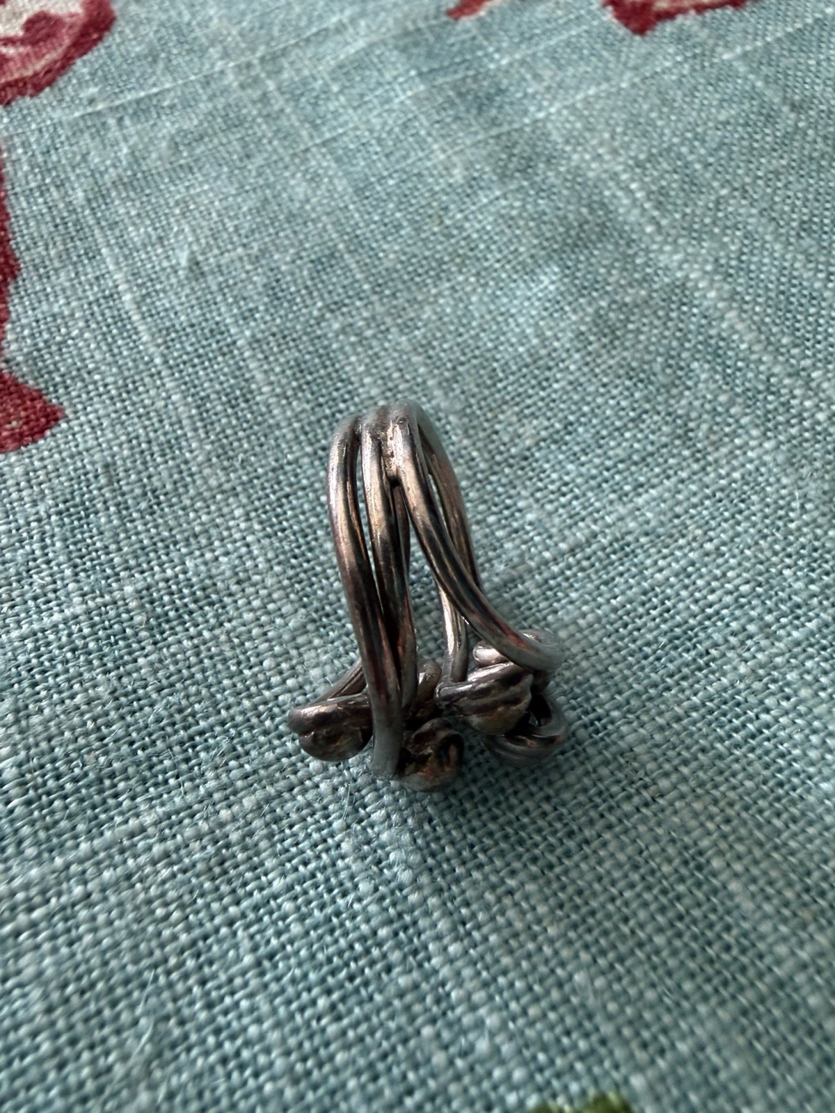 VTG Sterling Silver 925 Abstract Modernist Ring 6.5-6.75
