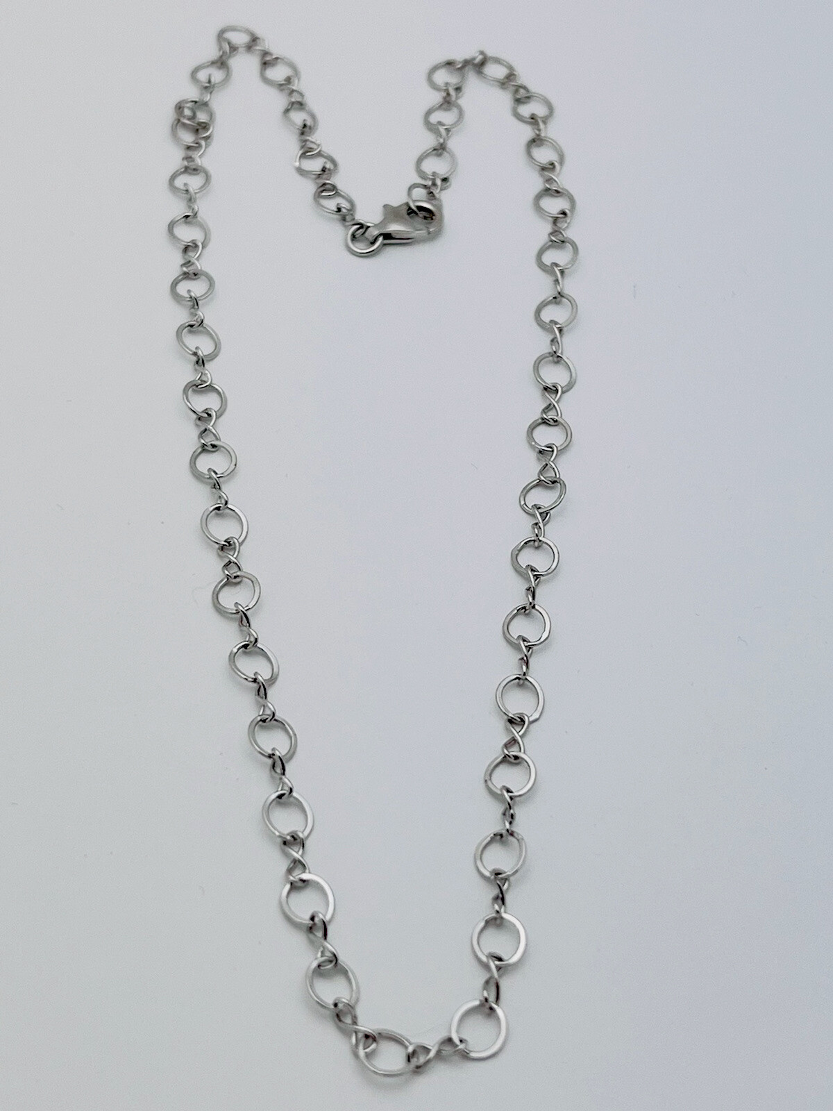 DaneCraft Tarnish Free 925 Sterling Silver 4.2 Gram Circle Link Necklace 16”