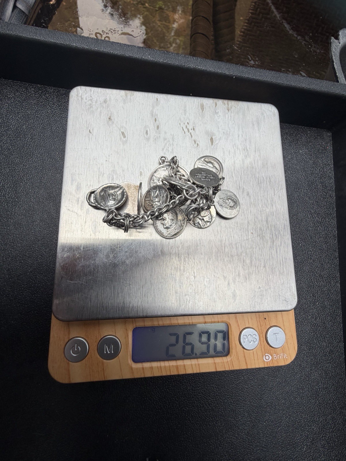 Vintage Sterling Religious Charm Bracelet