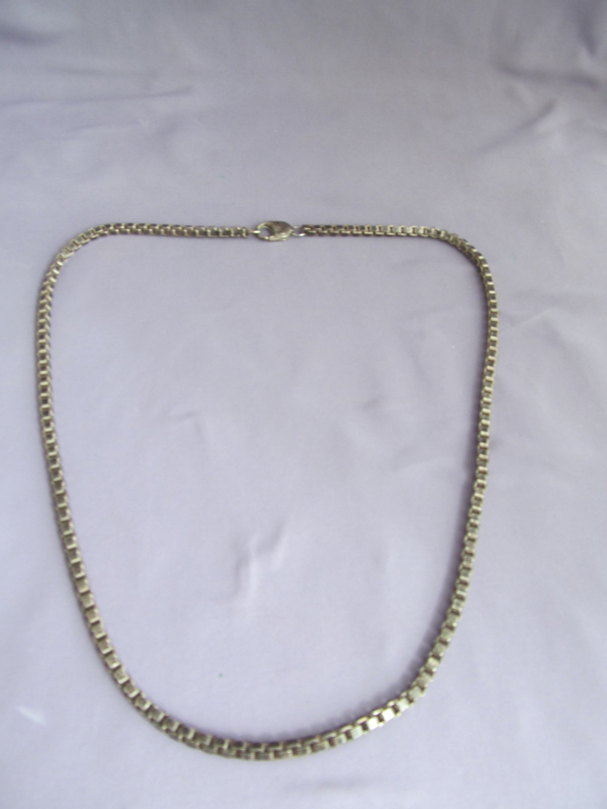 VINTAGE HUGE MENS HEAVY CHUNKY STERLING BOX CHAIN NECKLACE 4MM 23 1/2″ 50g