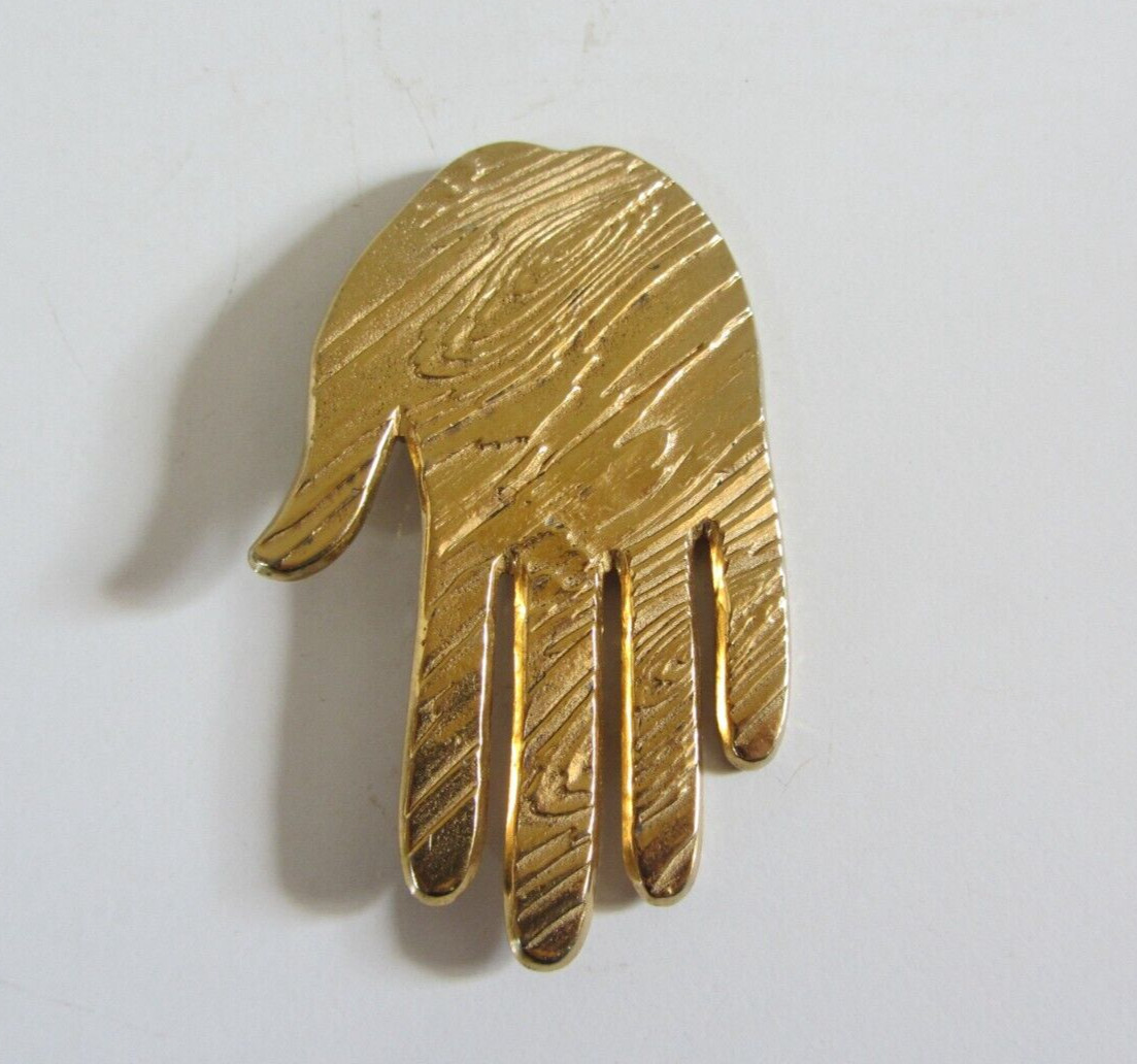 Vintage Castlecliff Hand Palm Brooch signed; 7.2cm x 4.3 cm approx.
