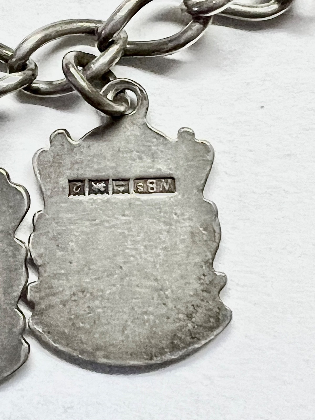 Vintage sterling charm bracelet w/ 14 silver & enameled charms – United Kingdom