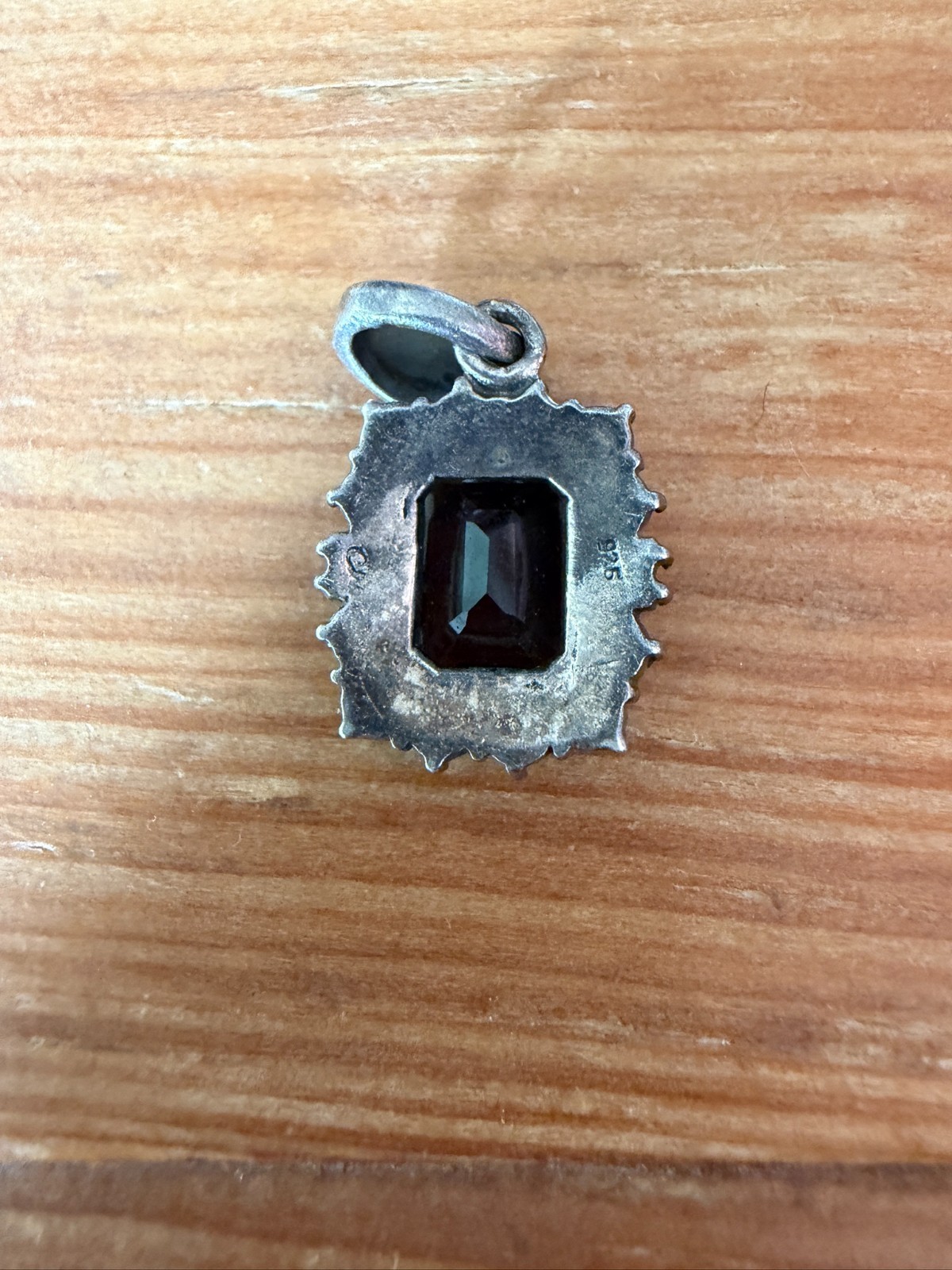Lovely Antique Sterling Silver pendant with Smoky Quartz and Marcasite