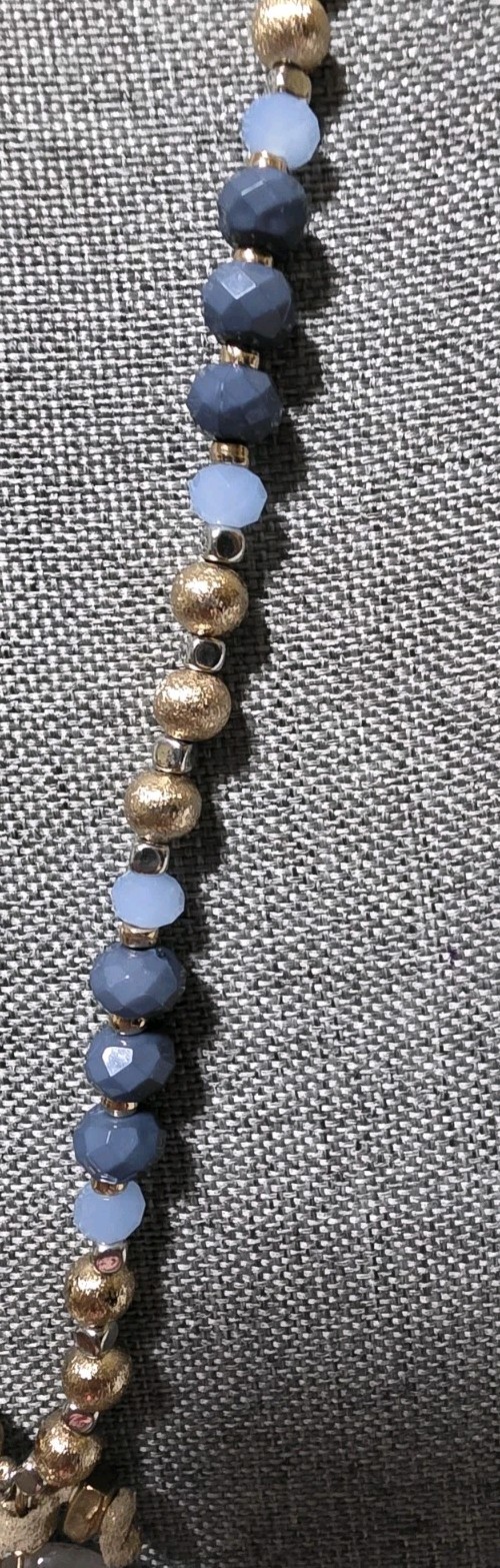 Carol Dauplaise Combination Of Materials. Goldtone Faux Suede With Teardrop…