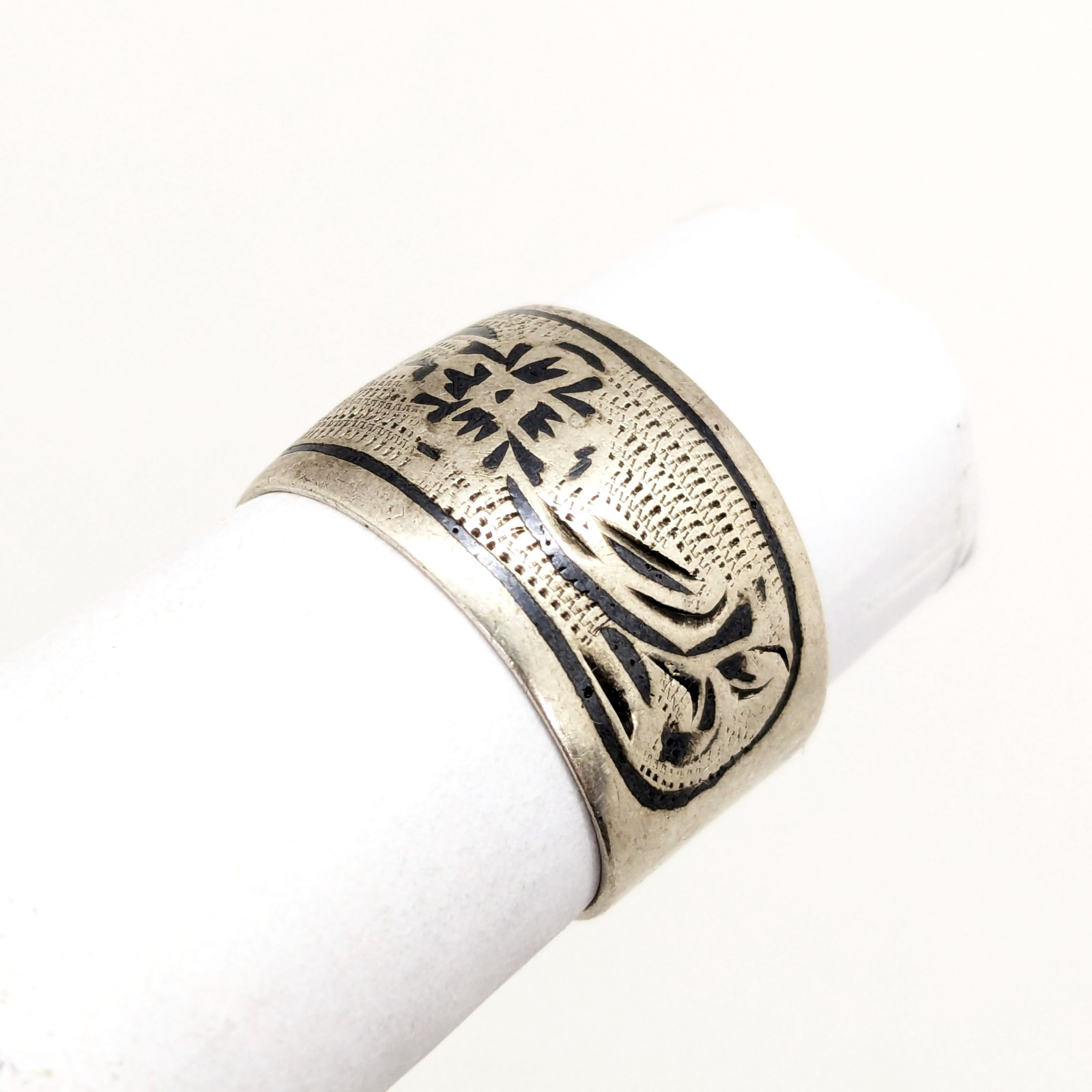 Vintage RING KUBACHI Silver⭐️916 stamp Star ussr with Blackening-size: 6.5US #13