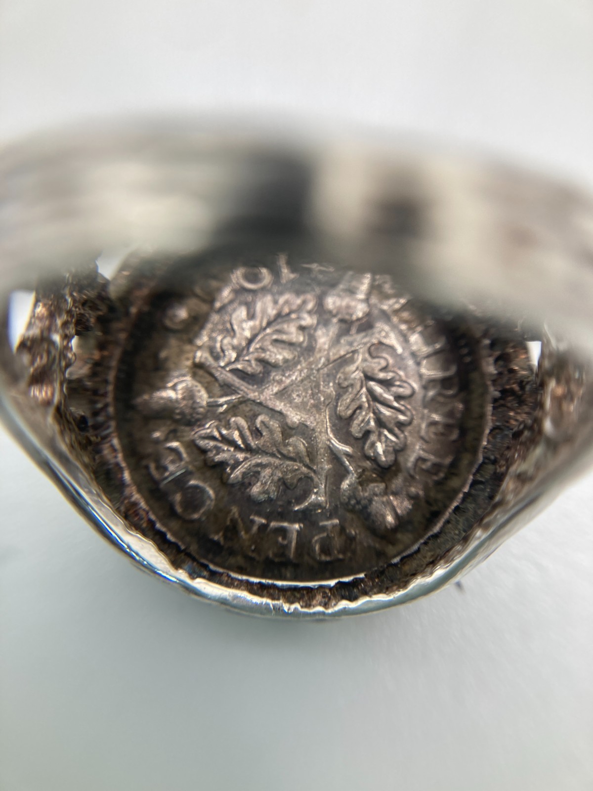 1935 Silver Three Pence Coin Ring