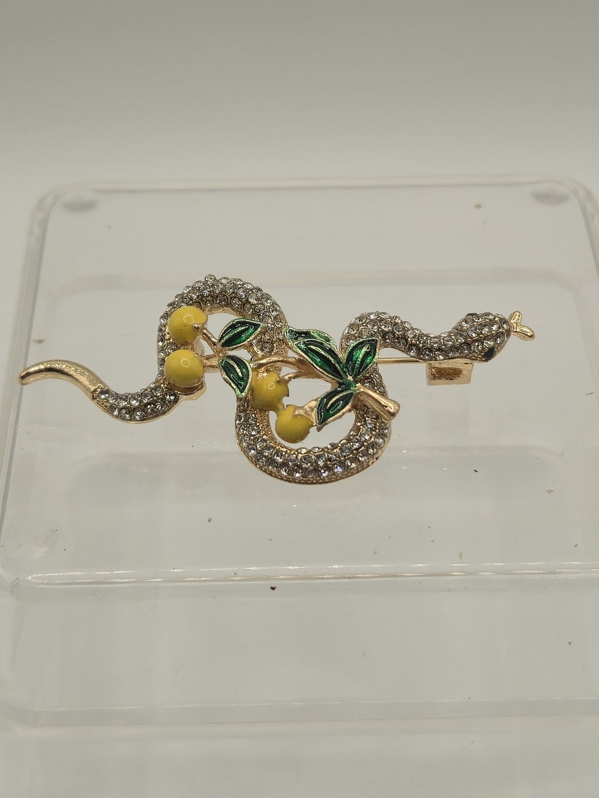 Rhinestone Snake Brooch Unbranded