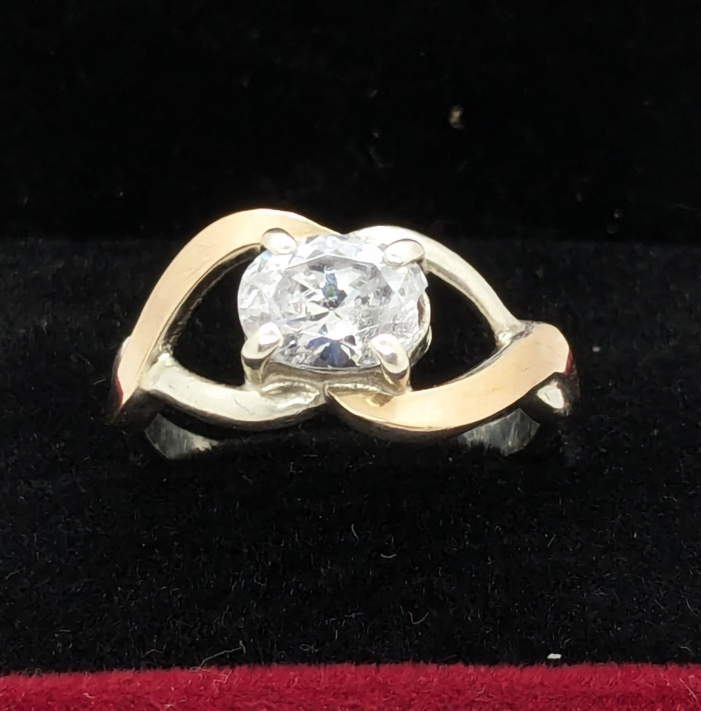 Vintage Luxury RING Silver 925 with Gold Inlay 375 -size: 7.5US (17.5mm)| UA #21