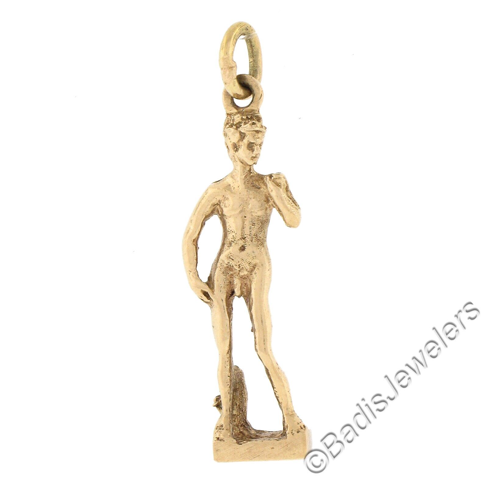 Vintage Collectible 18K Gold The Statue of David by Michaelangelo Charm Pendant