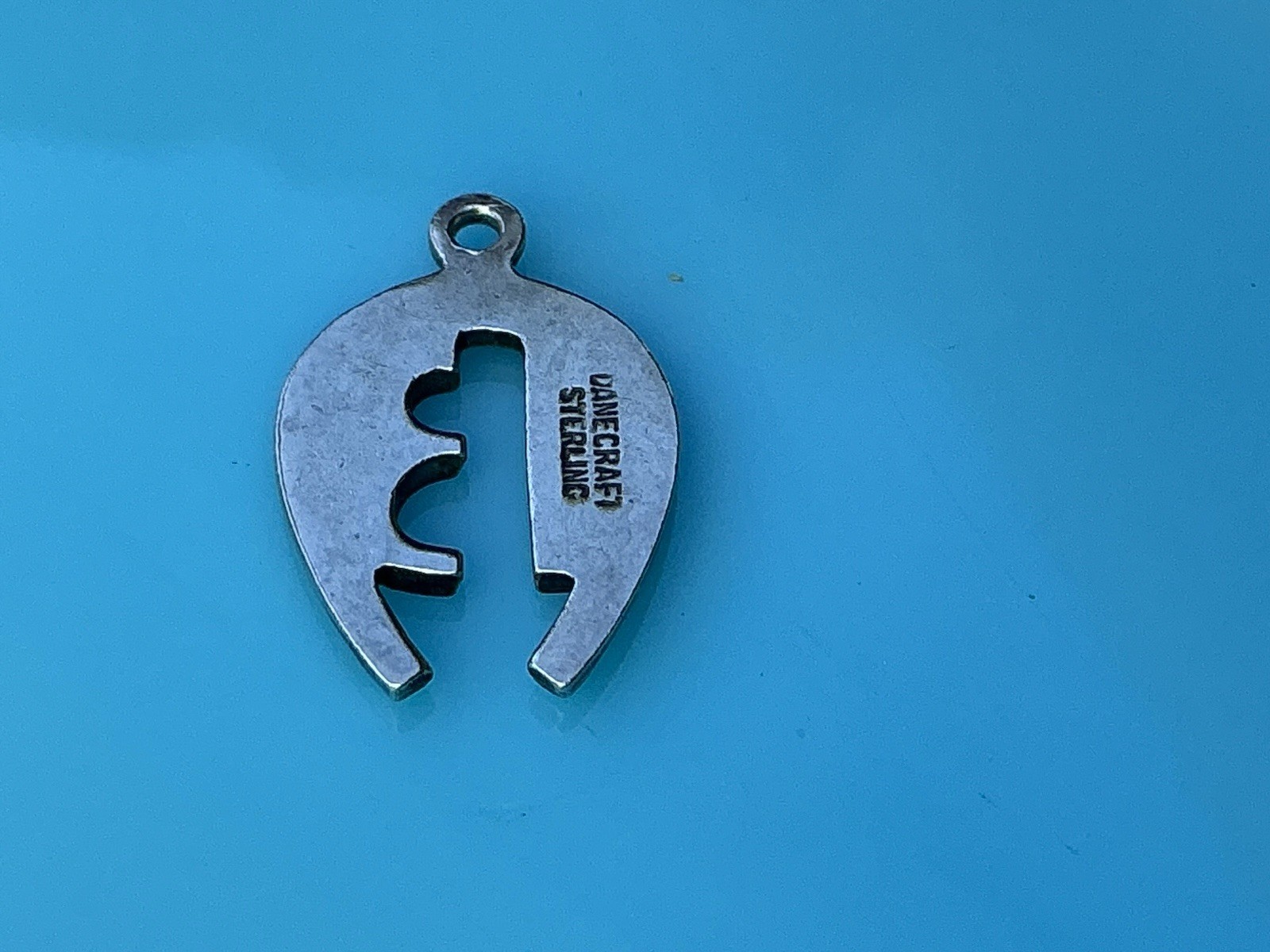 Vintage Signed Danecraft lucky 13 thirteen horseshoe sterling Silver 925 Charm