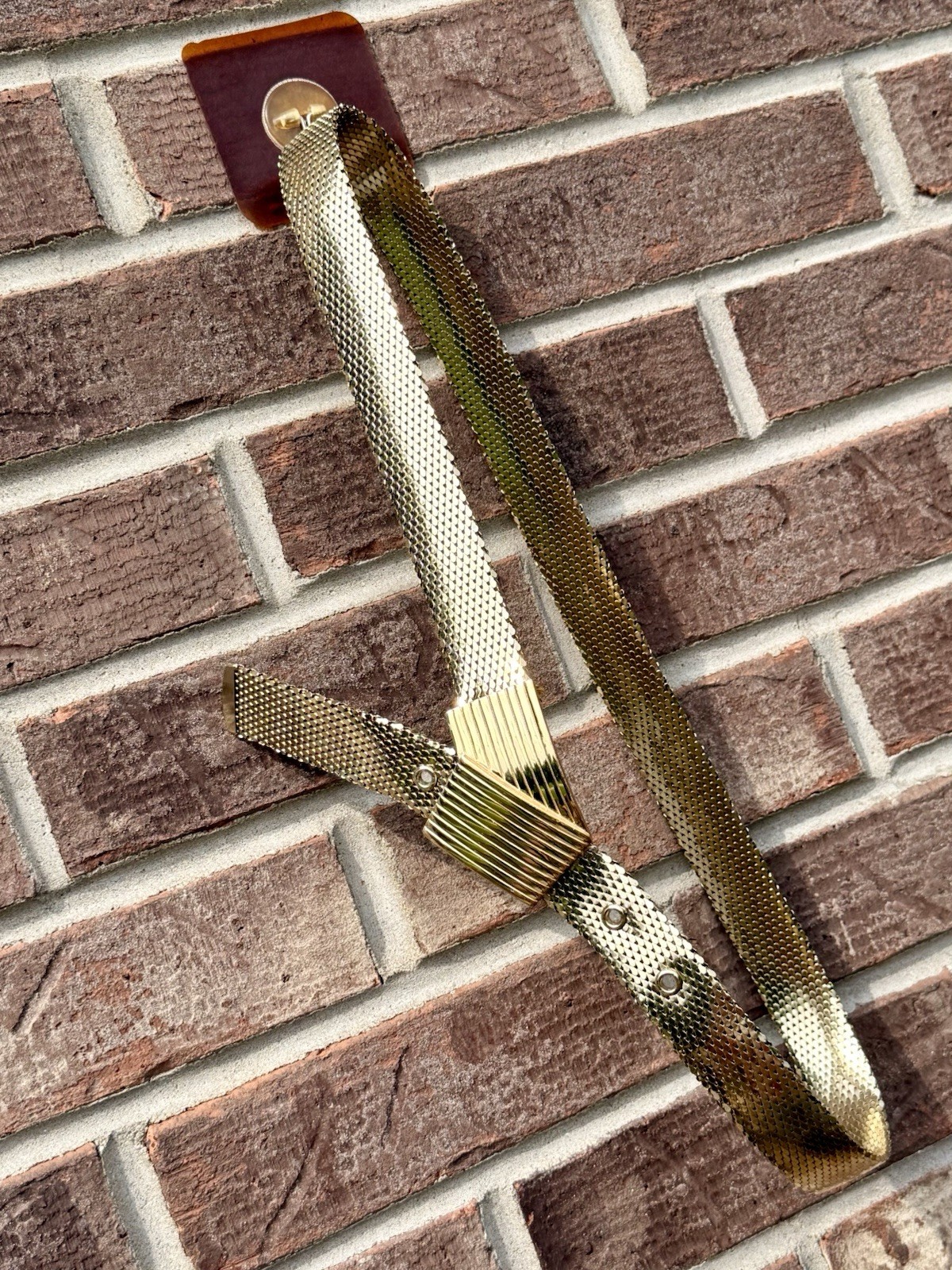 Vintage Whiting & Davis By Al Roberto’84 Gold Tone Liquid Metal Mesh Belt 33-37”