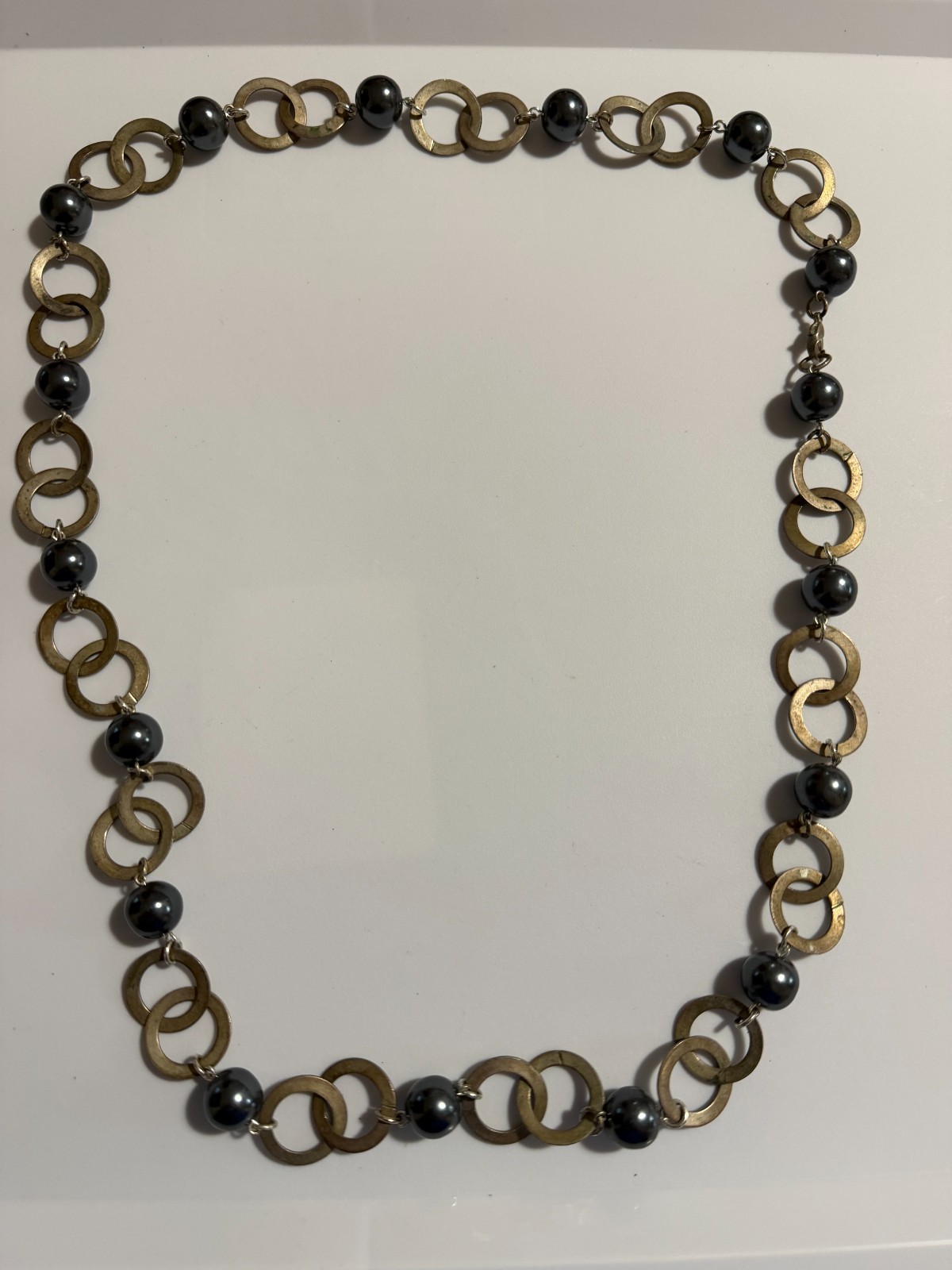 Mixed Metal Vintage Costume Necklace Lot Grunge Goth Retro Chain Spheres Pendant