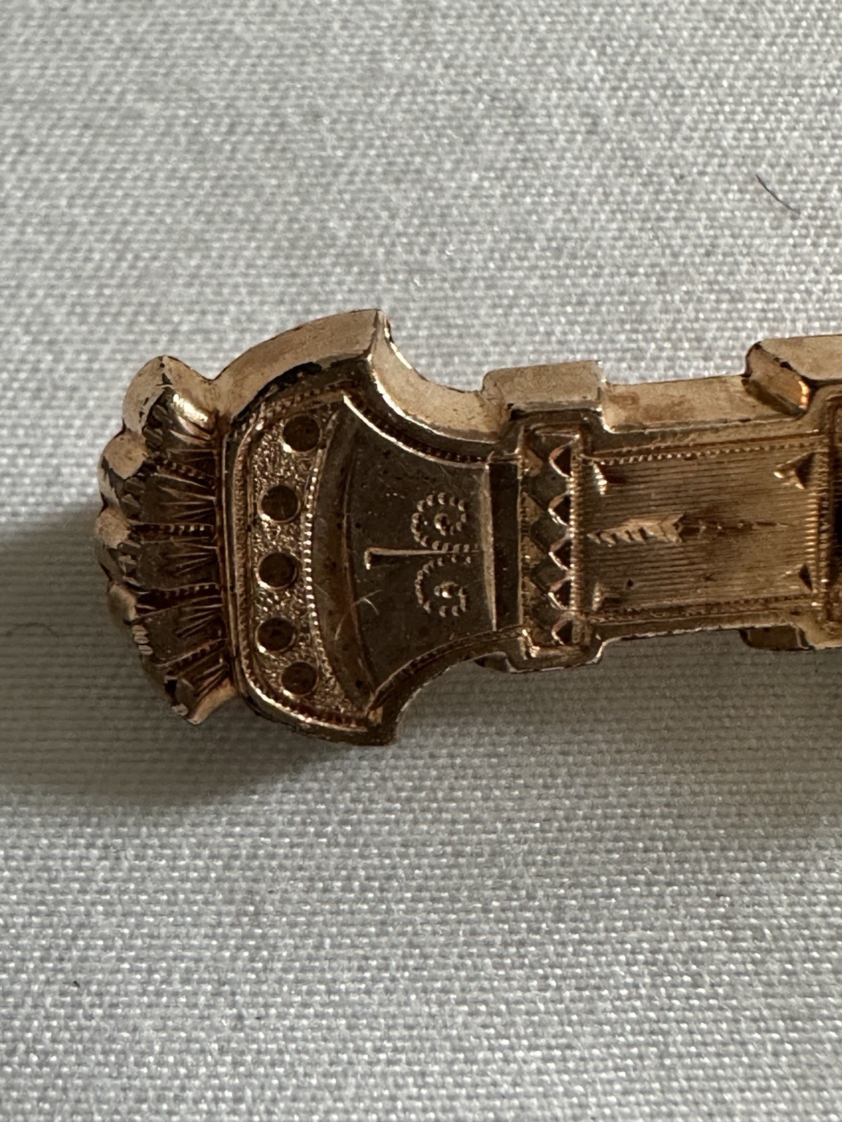 Antique Victorian Gold Filled Etched Bar Brooch