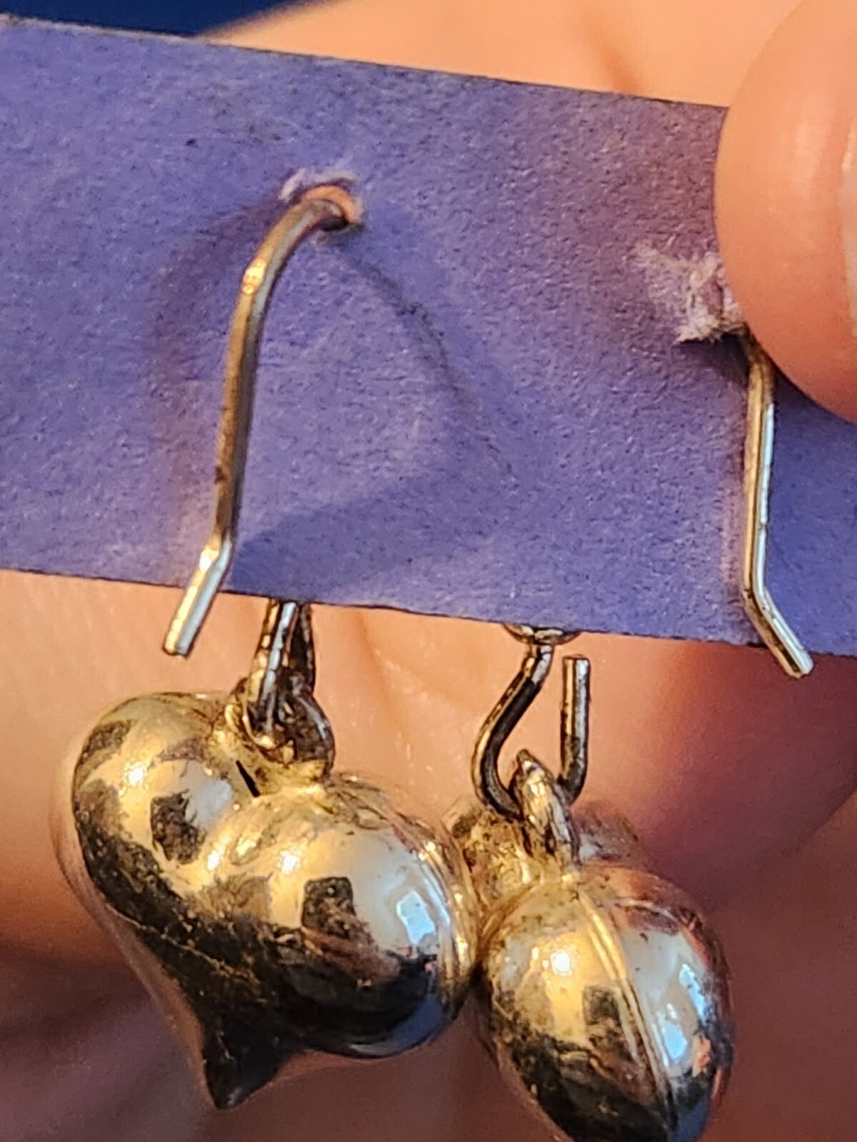 Sterling Silver Heart Shaped Dangle Earrings
