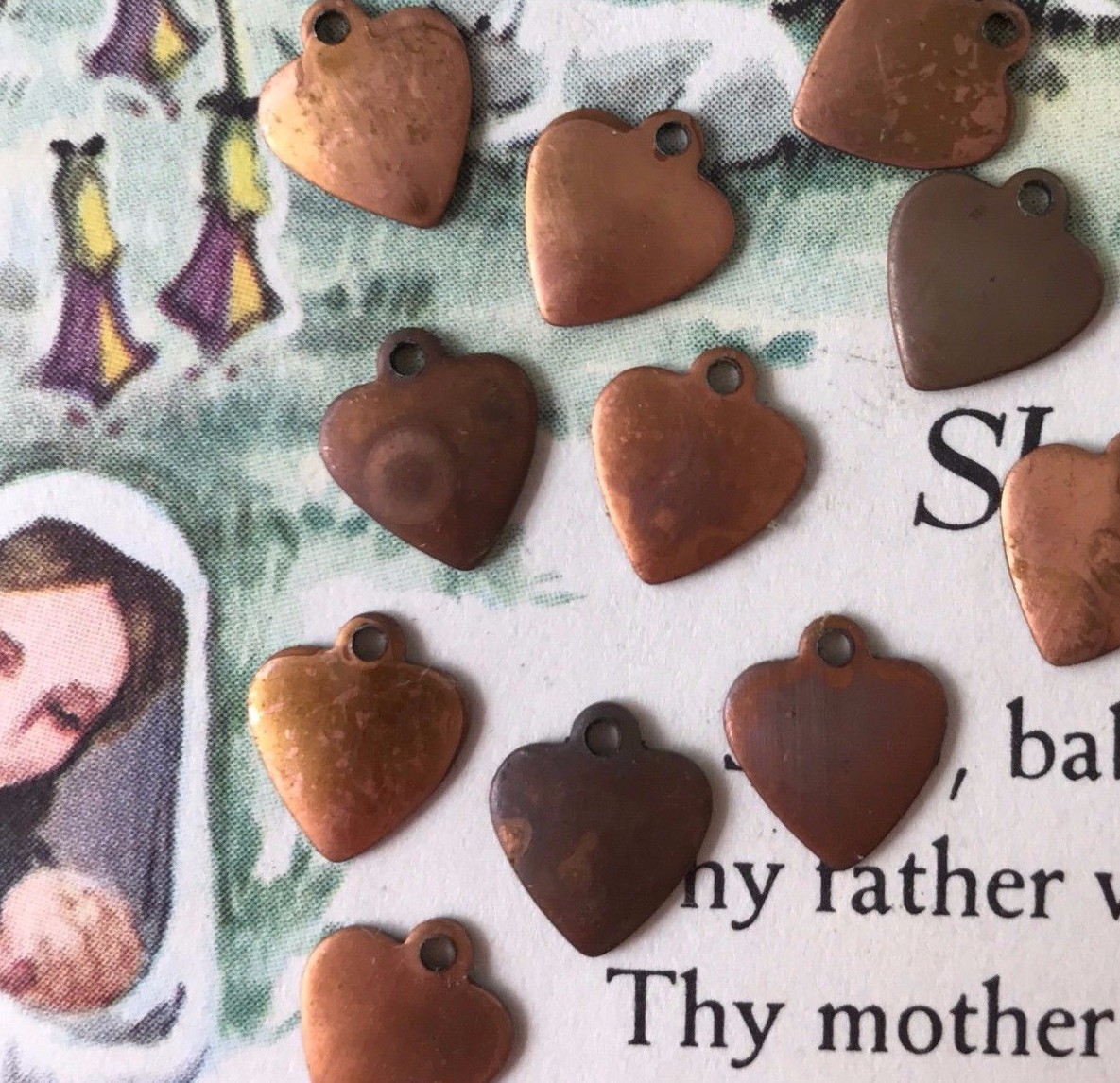 Vintage brass heart settings,Blank Hearts Settings,Vintage Charm Cabochon #997B