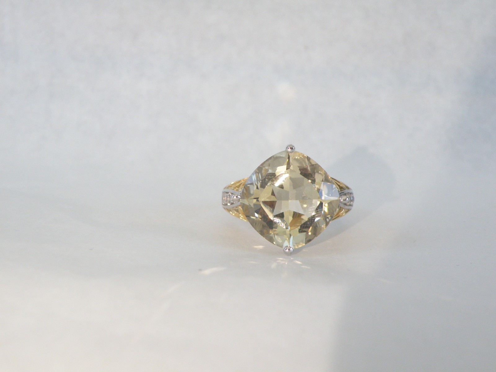 Vintage Sterling Silver 925 Large Natural Yellow Labradorite Ring Size 6