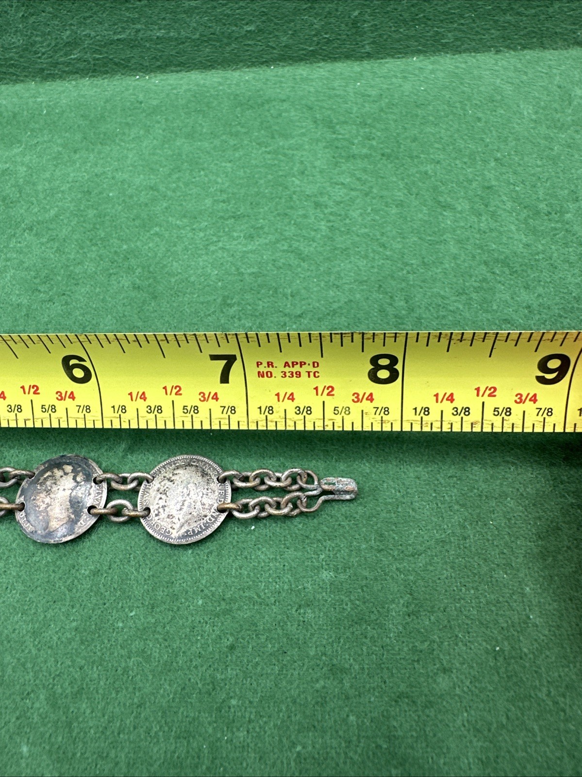 Vintage British Coin Bracelet 1944 Wren Farthing George VI WWII Era