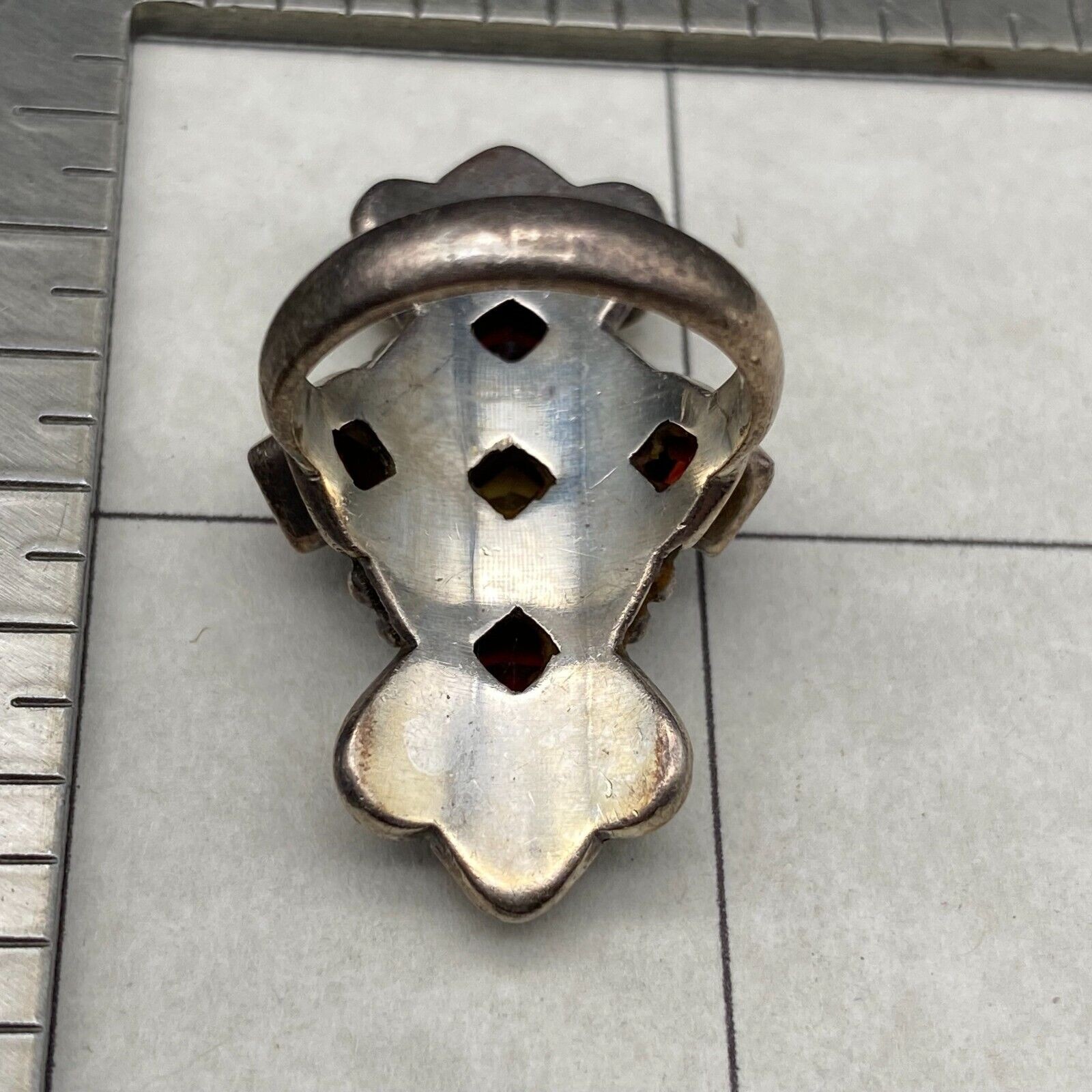 Vintage Multiple Stones Sterling Silver Ring Size 6