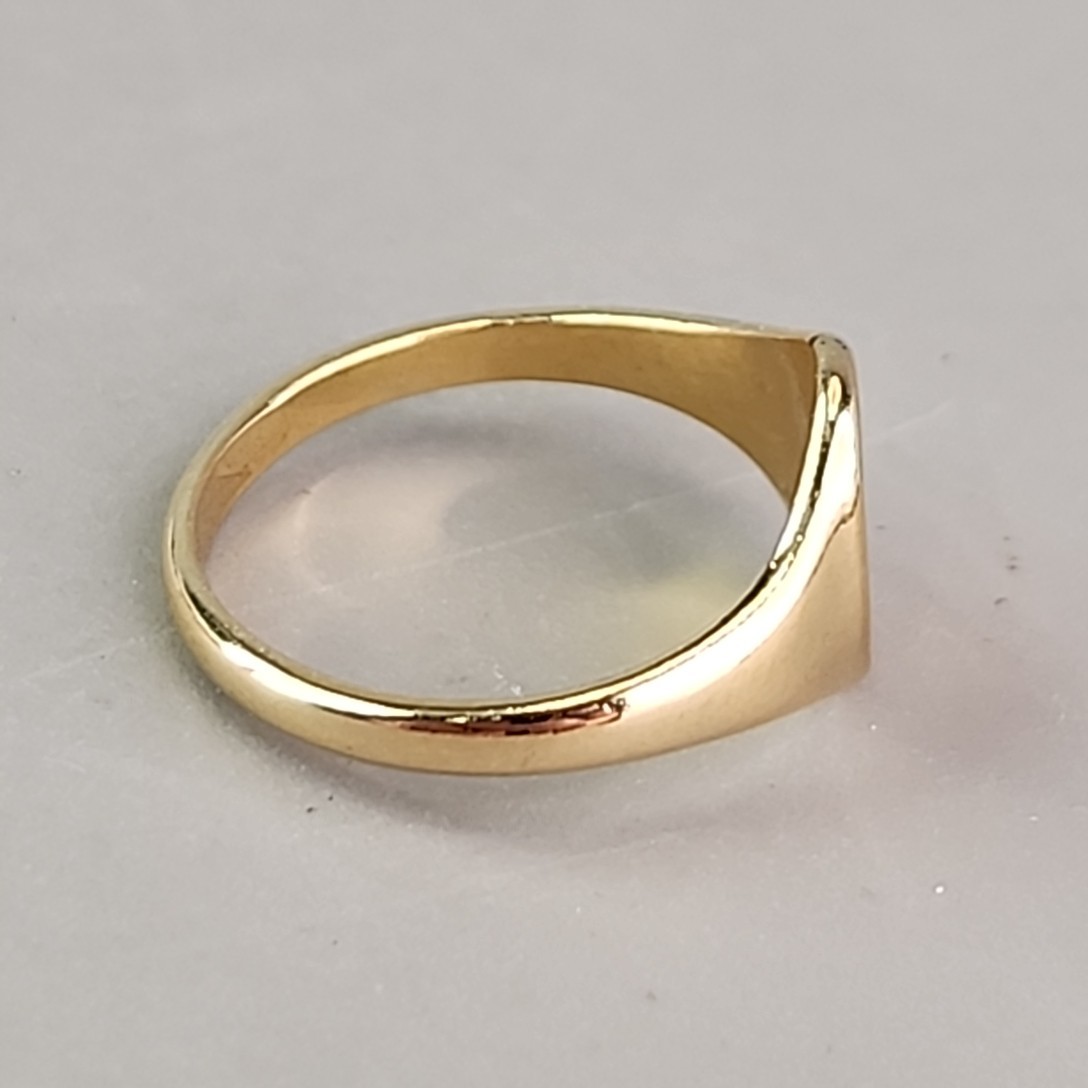 Signet Ring Etched S Monogram Gold Plated Child Pinky Small 5
