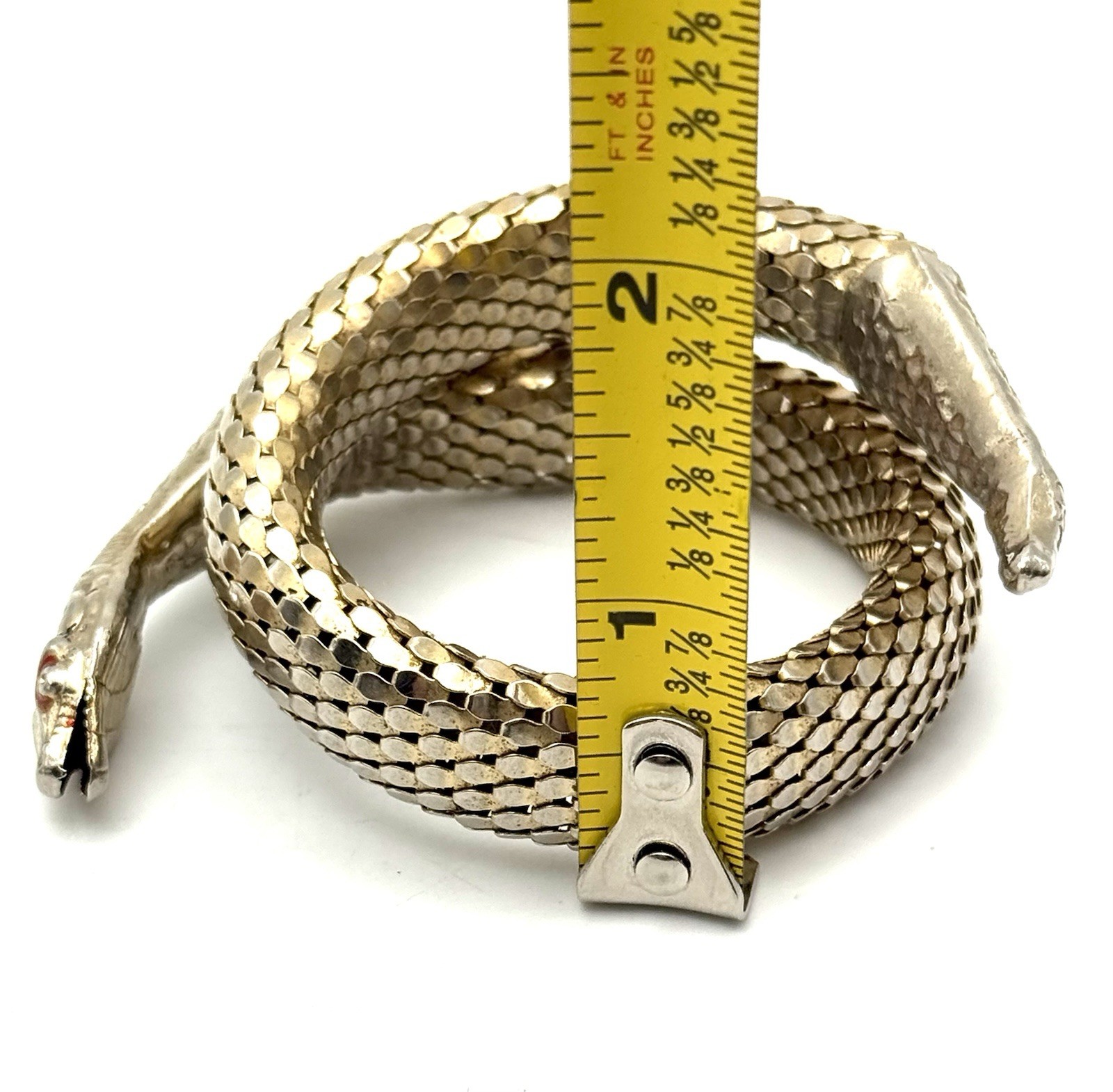 Vintage Snake Coil Mesh Wrap Bracelet Gold Played Serpent Unsigned