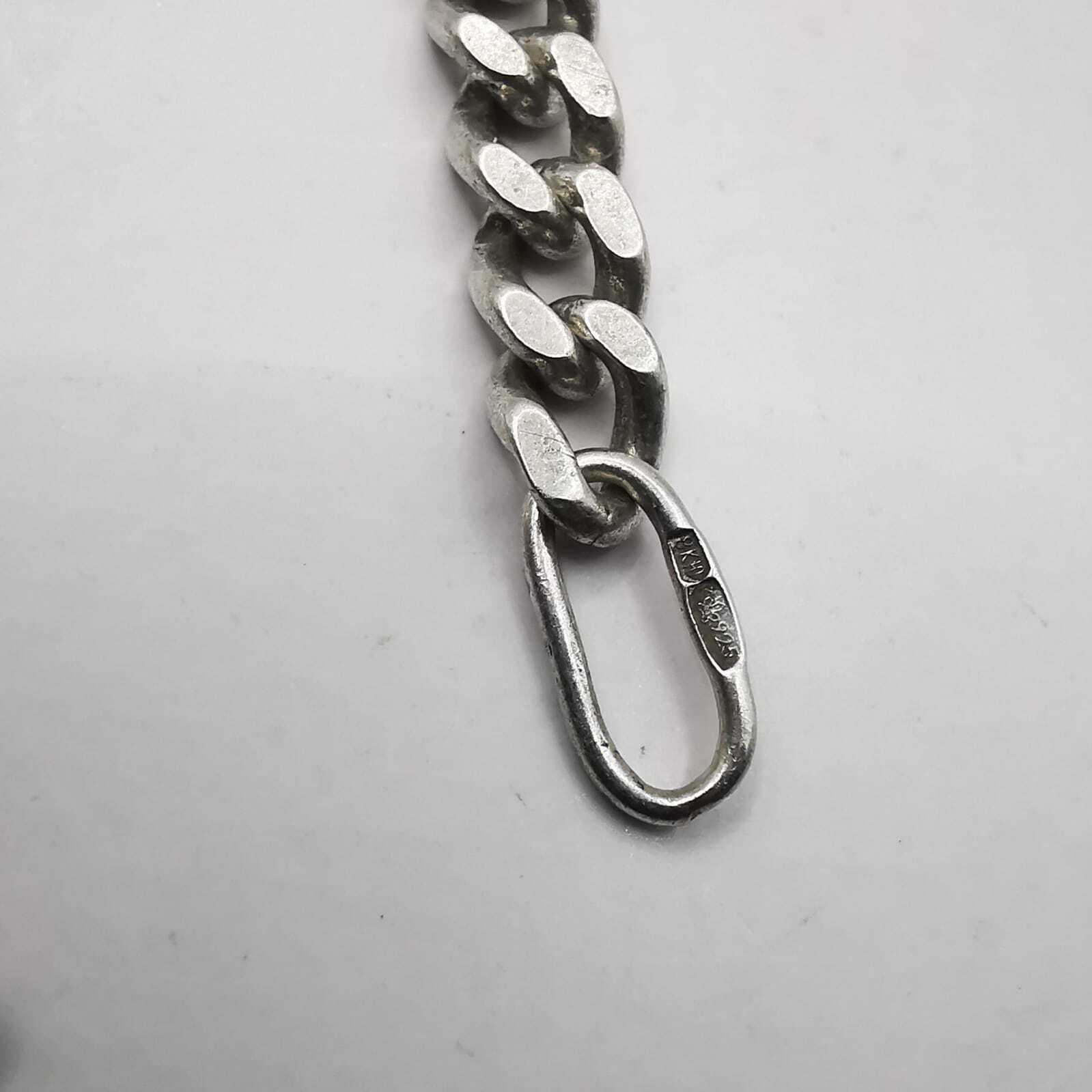 Vintage 925 Sterling Silver 24.8″ Curb Chain Necklace 24.86g Unisex Adult