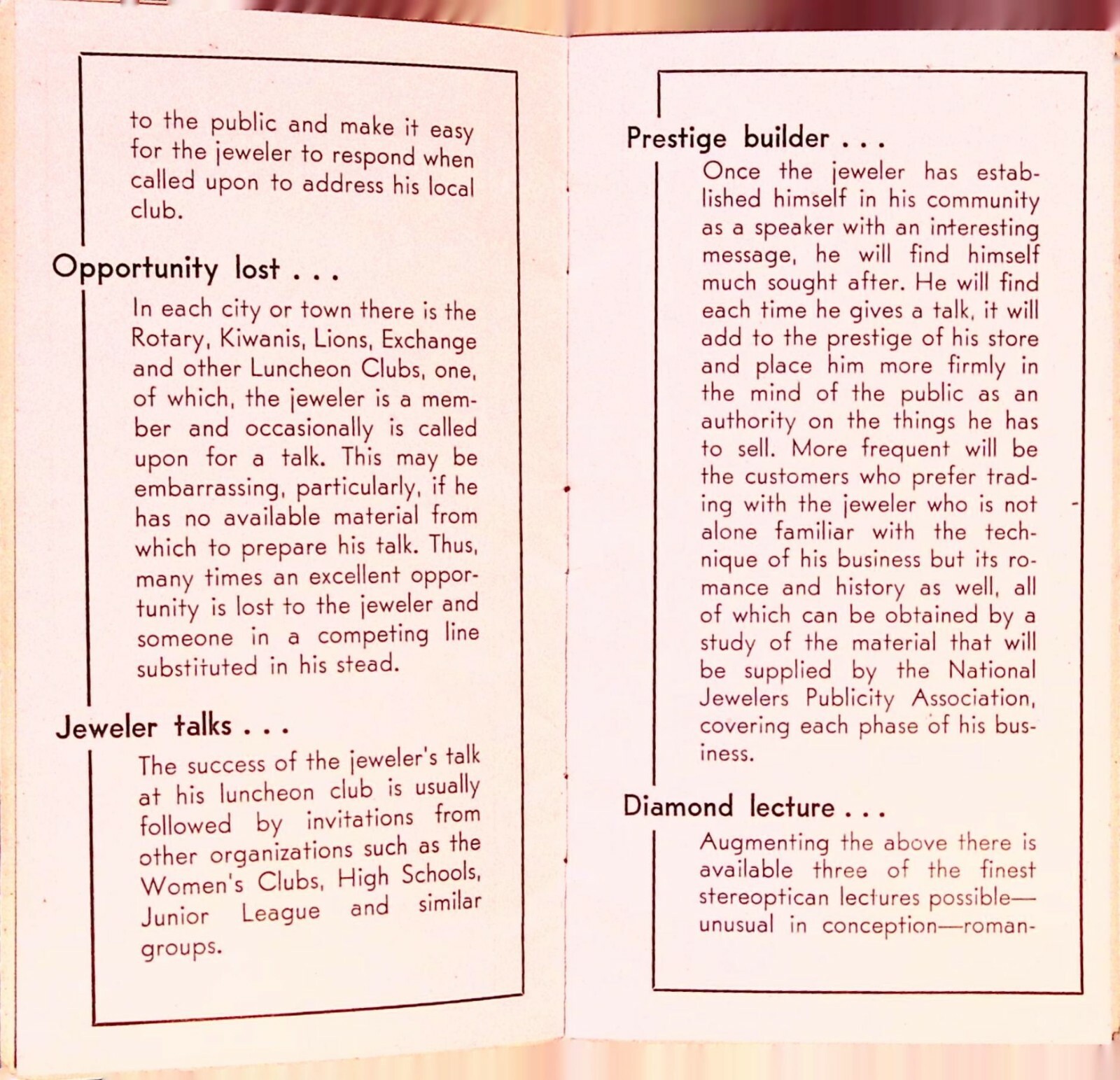 Jewelers Publicity Association Pamphlet Newark NJ 1920s-40s Advertising Guide