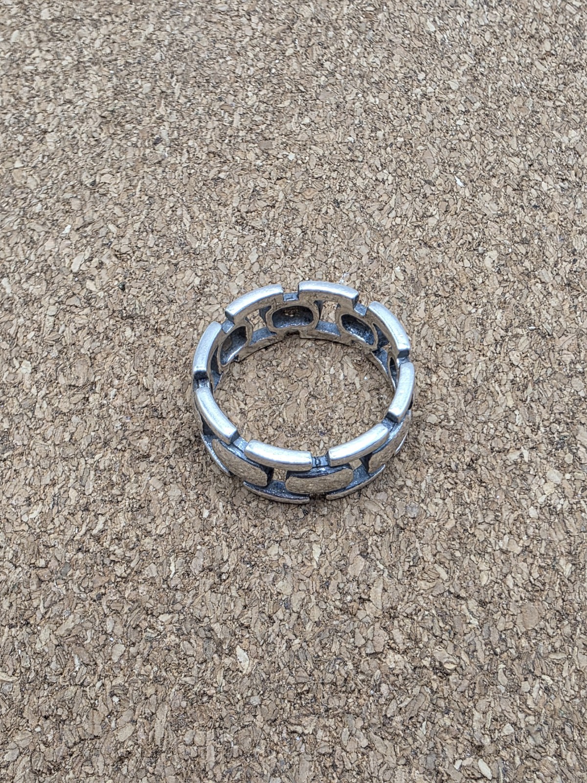 Vintage Sterling Silver 925 Chain Link Style Band Ring Size 7