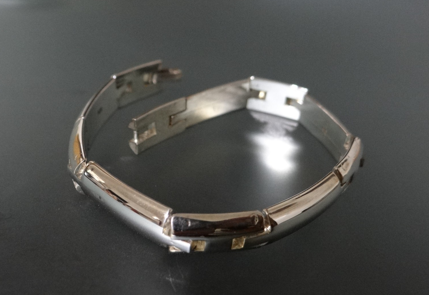 Vintage 925 Sterling Silver Panel 7″ Bracelet 30g