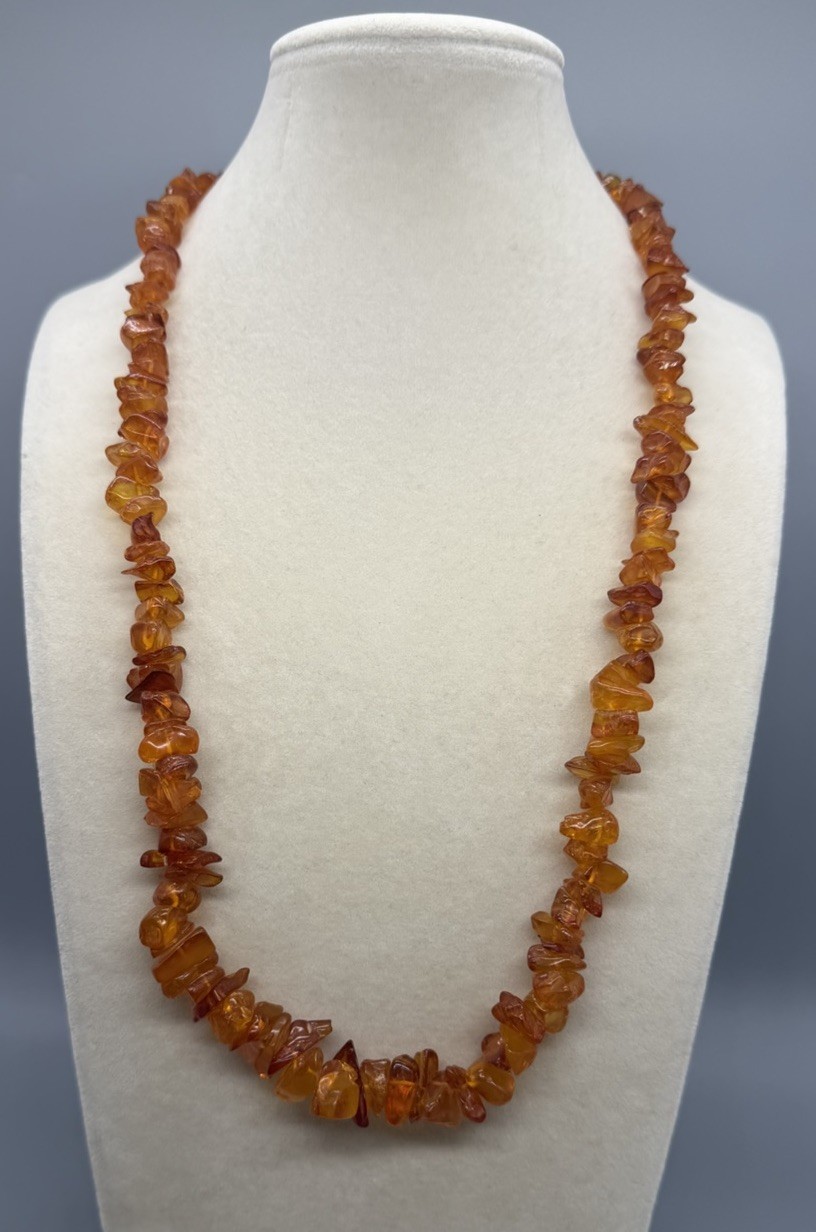 Vintage Baltic Amber Necklace Natural 24” Endless Chunky Nuggets UV Tested