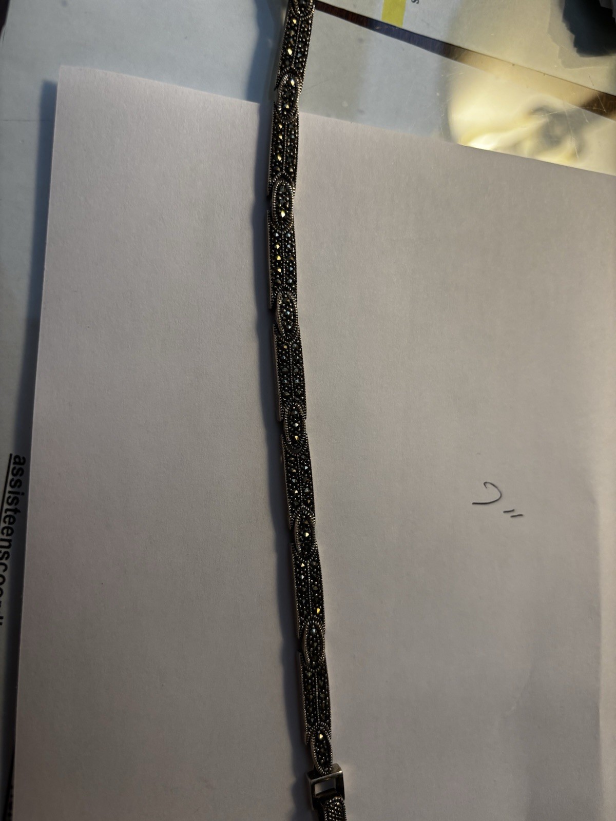 Vintage Sterling Silver 925 Marcasite Bracelet 7.25″