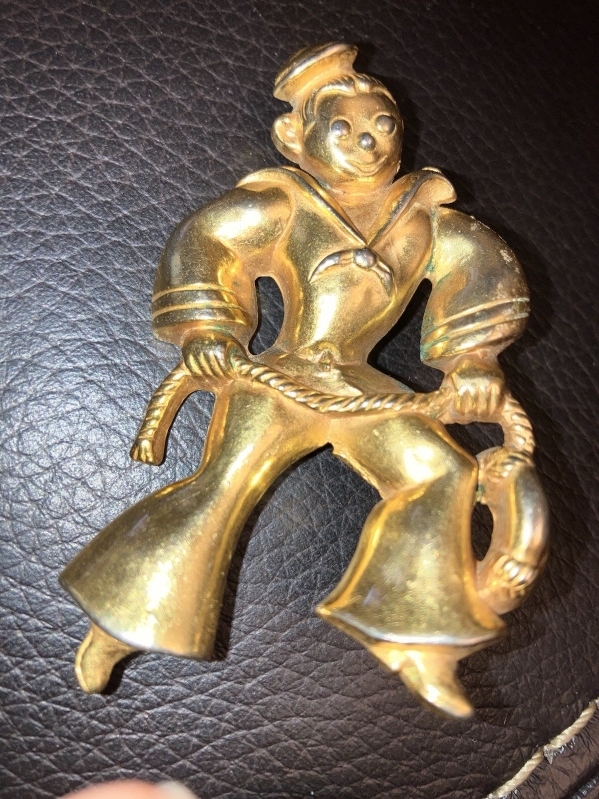 Rare 1940’s Antique Vintage WWII US Navy Sailor Man In Uniform Jewelry Pin