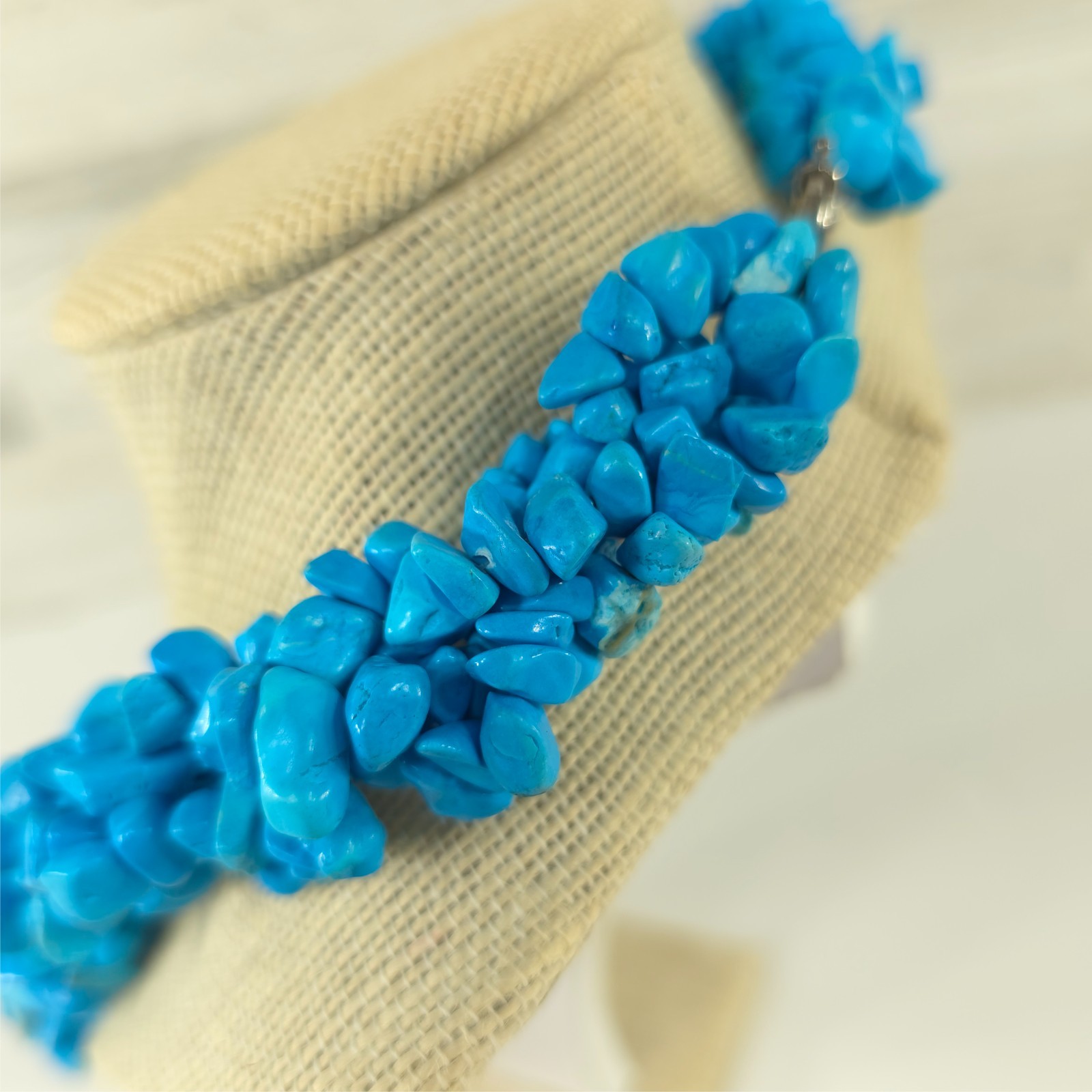VINTAGE CAROLYN Pollack Sterling Silver .925 BLUE Turquoise Necklace 21 in *EUC*