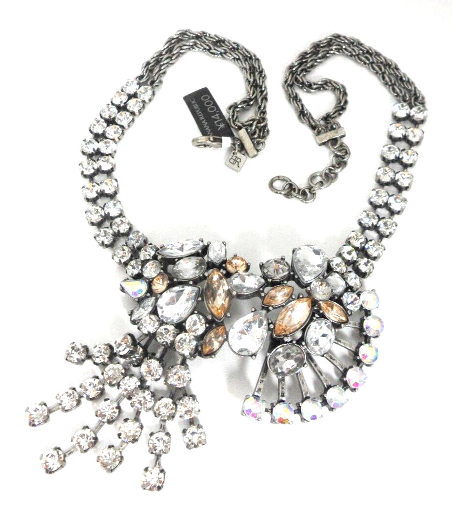 Victorian BR Negligee Necklace Belle Epoque Choker Asymmetrical Bow Tassel NWT